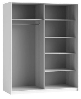 Helvetia Schwebetürenschrank Beta (1-St) 150cm weiß Spiegel 2-türig