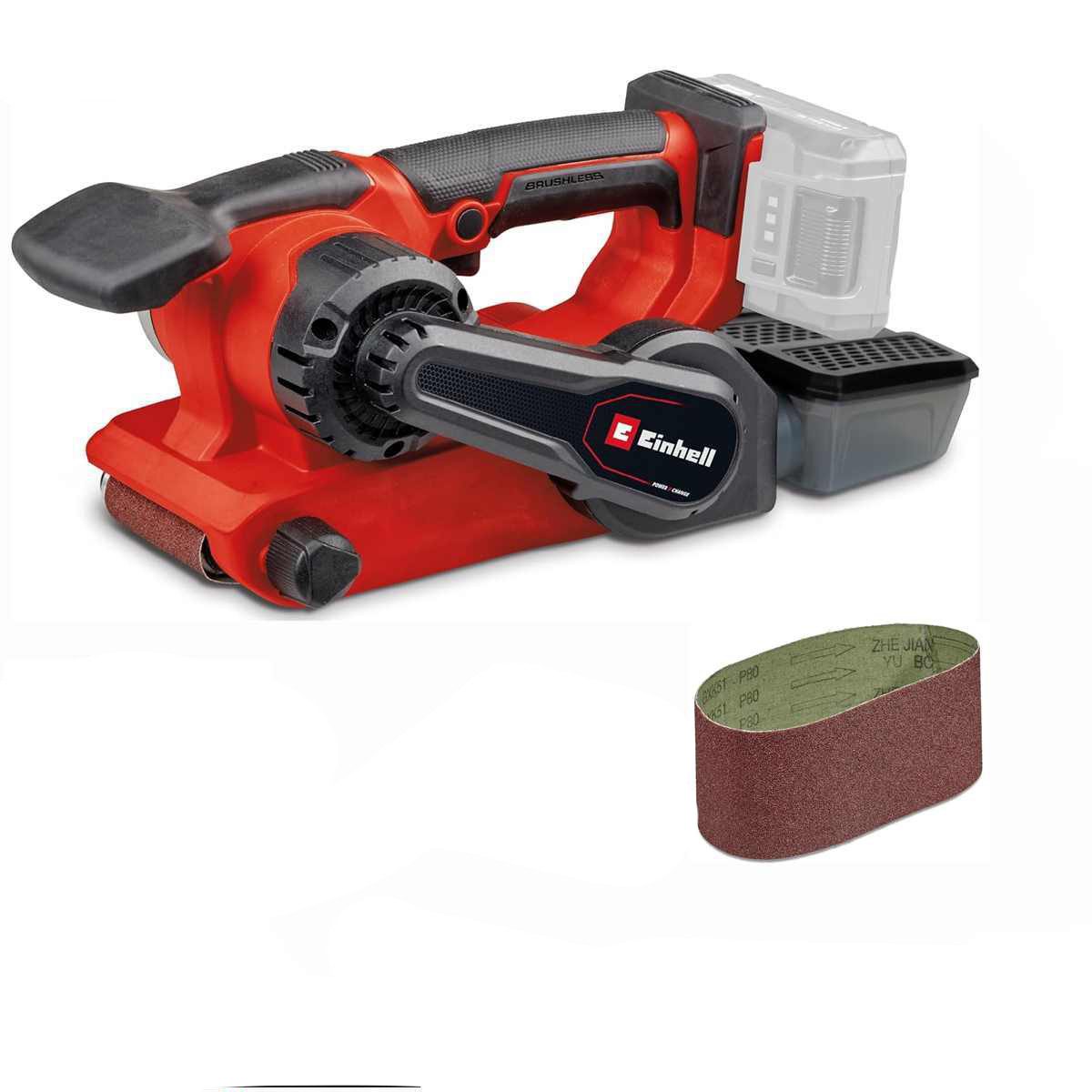 Einhell Akku-Bandschleifer Professional 18V Akku-Bandschleifer TP-BS 18/457 Li BL-Solo +. 3x P80