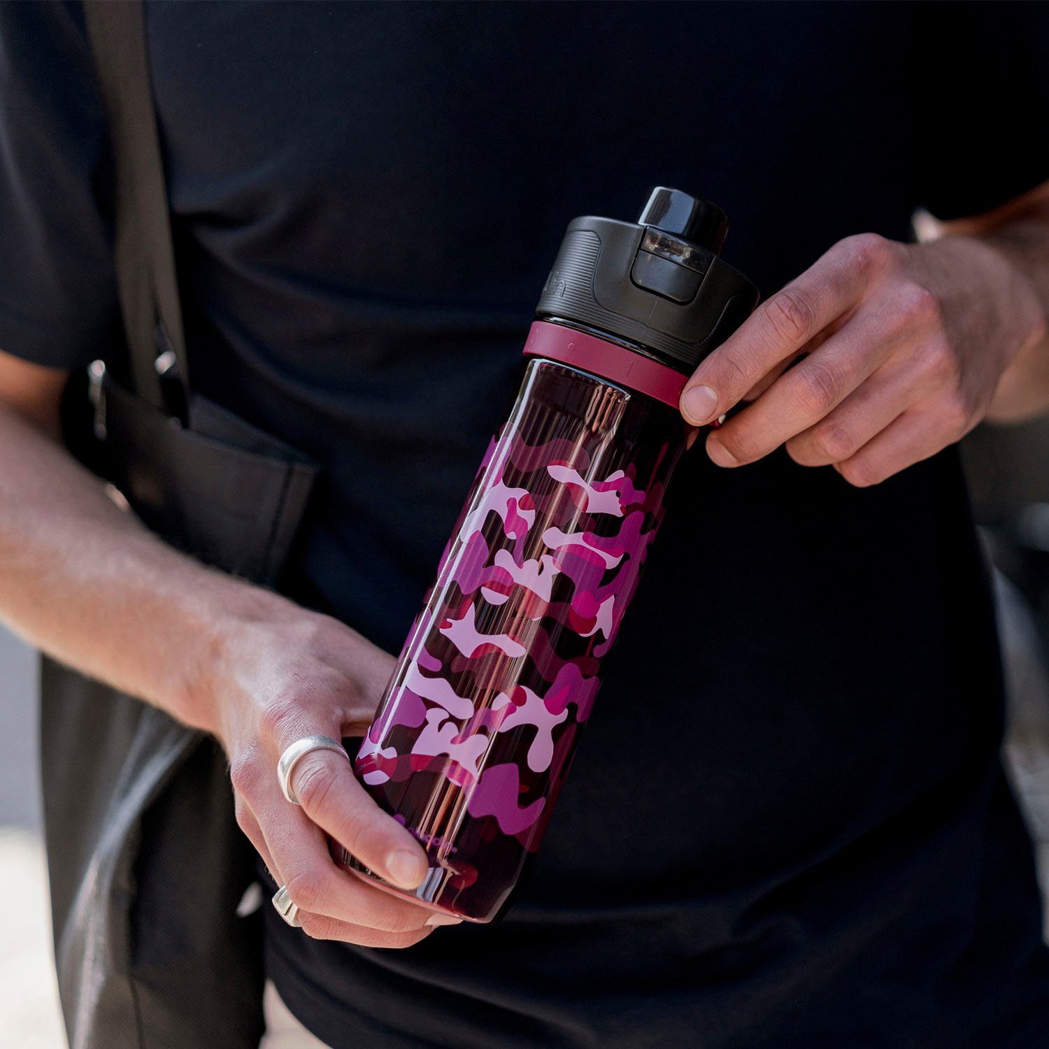 Trinkflasche 0,8 aladdin rot auslaufsicher, Liter Kunststoff, Sports Tracker,