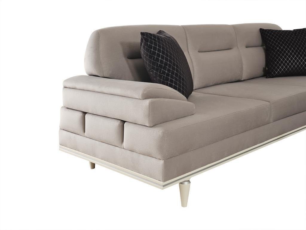 JVmoebel Sofa Modernes Set Couchen, Europa Design Made in Stoffcouch Wohnzimmer Beige Sofa