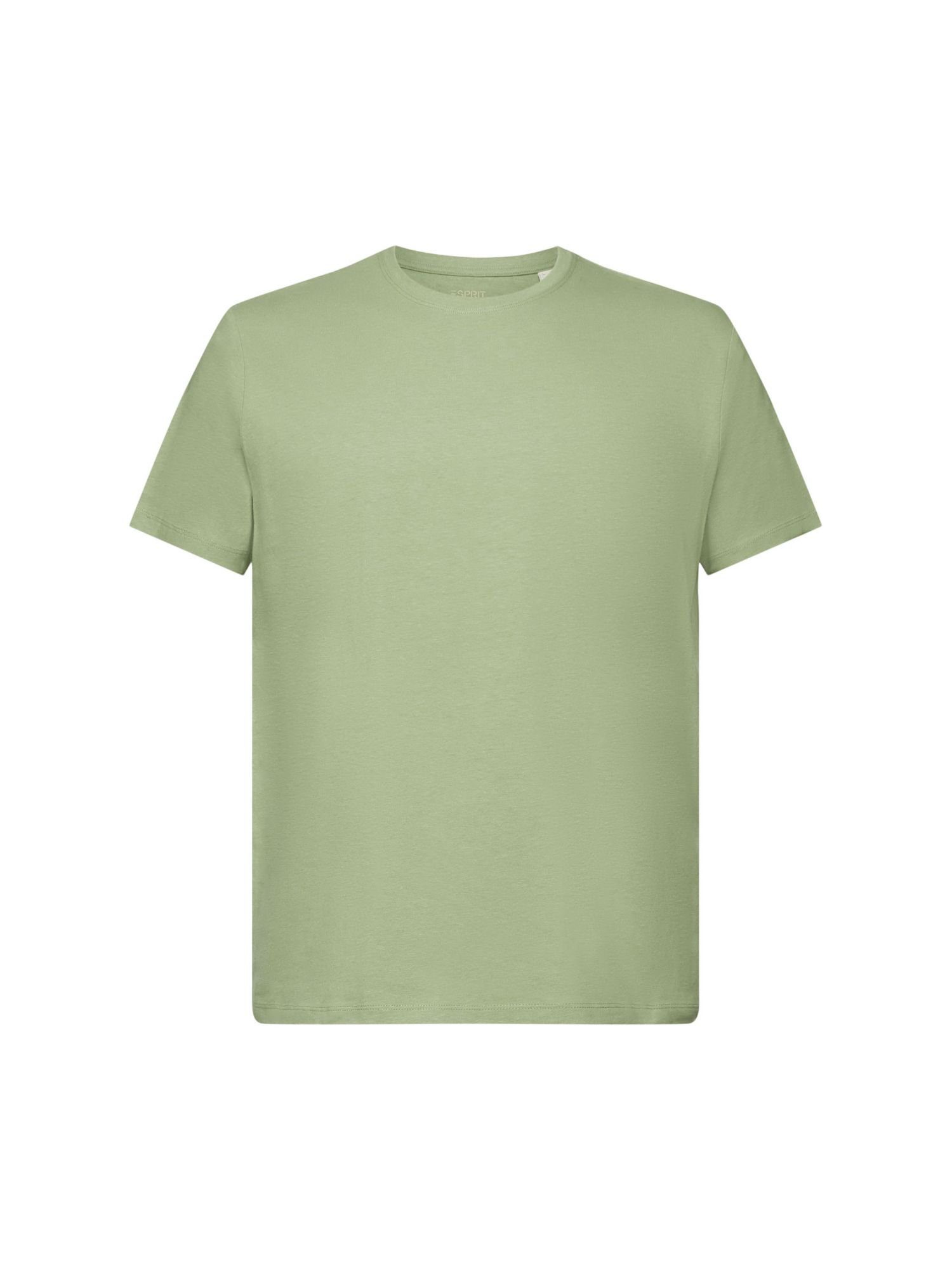 by Jersey T-Shirt Esprit PALE KHAKI edc (1-tlg) T-Shirt, Baumwolle-Leinen-Mix