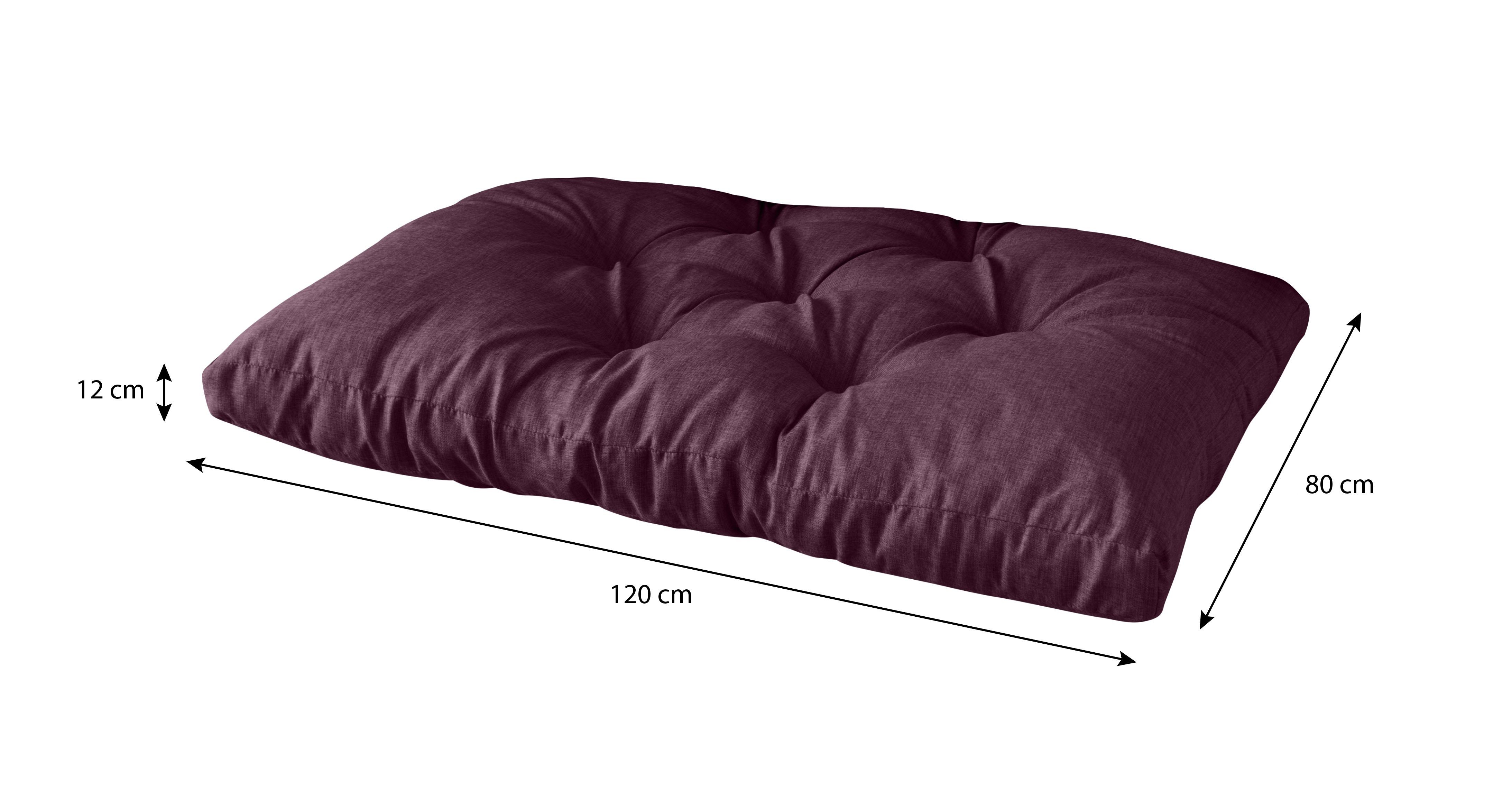 sunnypillow Sitzkissen Palettenkissen gesteppt Sitzkissen 120 x 80 x 12 cm, Violett