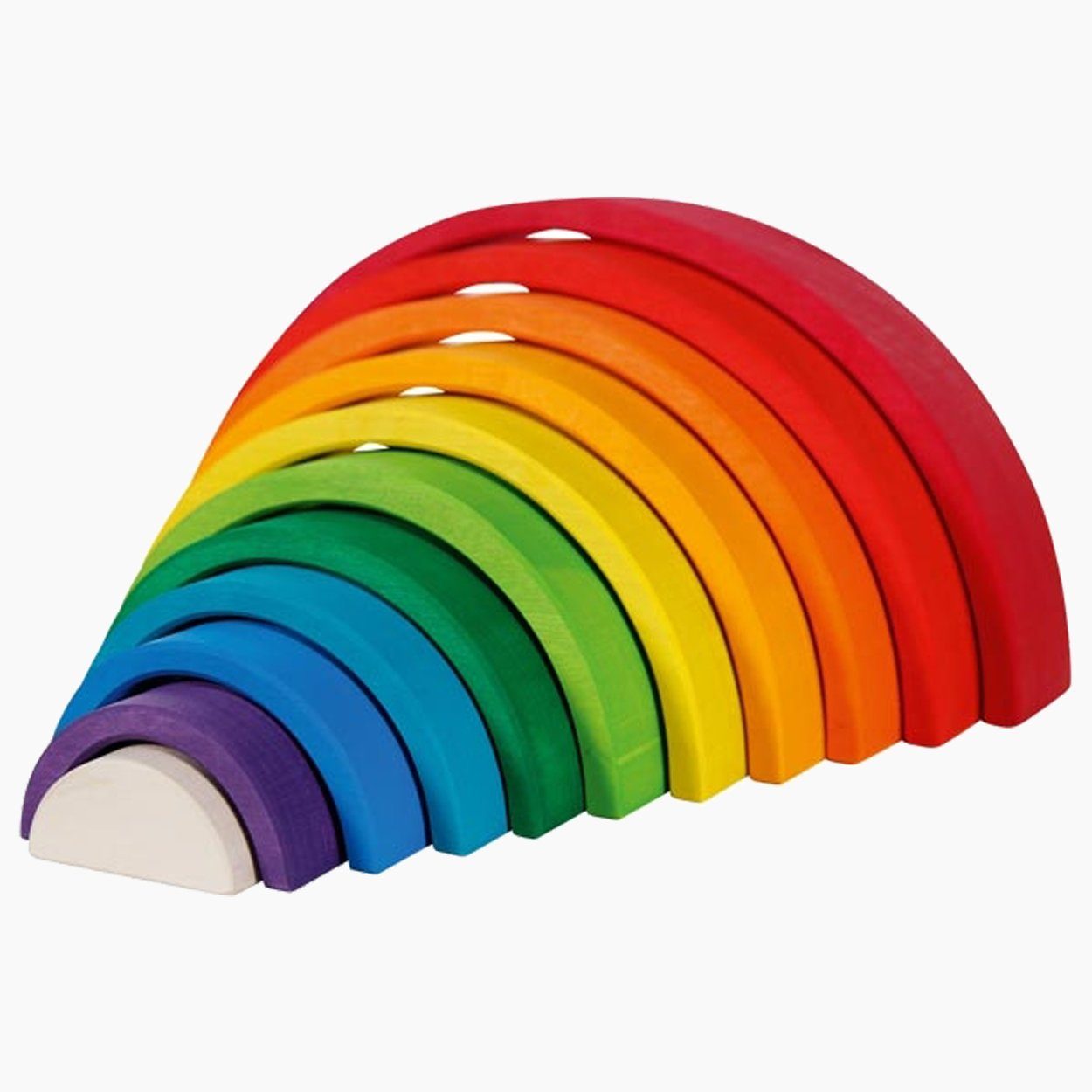 goki Stapelspielzeug Bausteine, Großer Regenbogen, (packung, 11-tlg), ein Klassiker unter den Holzspielzeugen.
