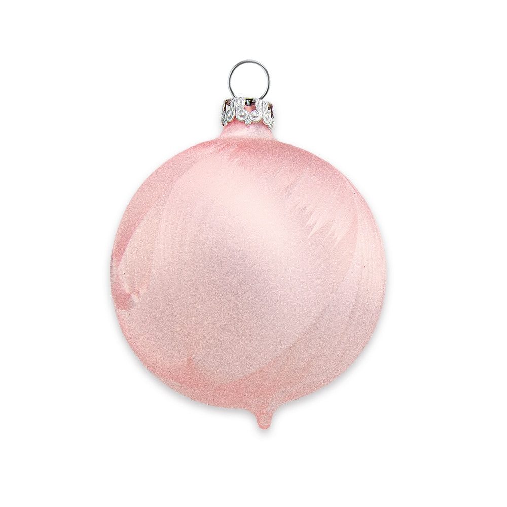 Thüringer Glasdesign Christbaumschmuck Weihnachtskugel rosé eis 6cm
