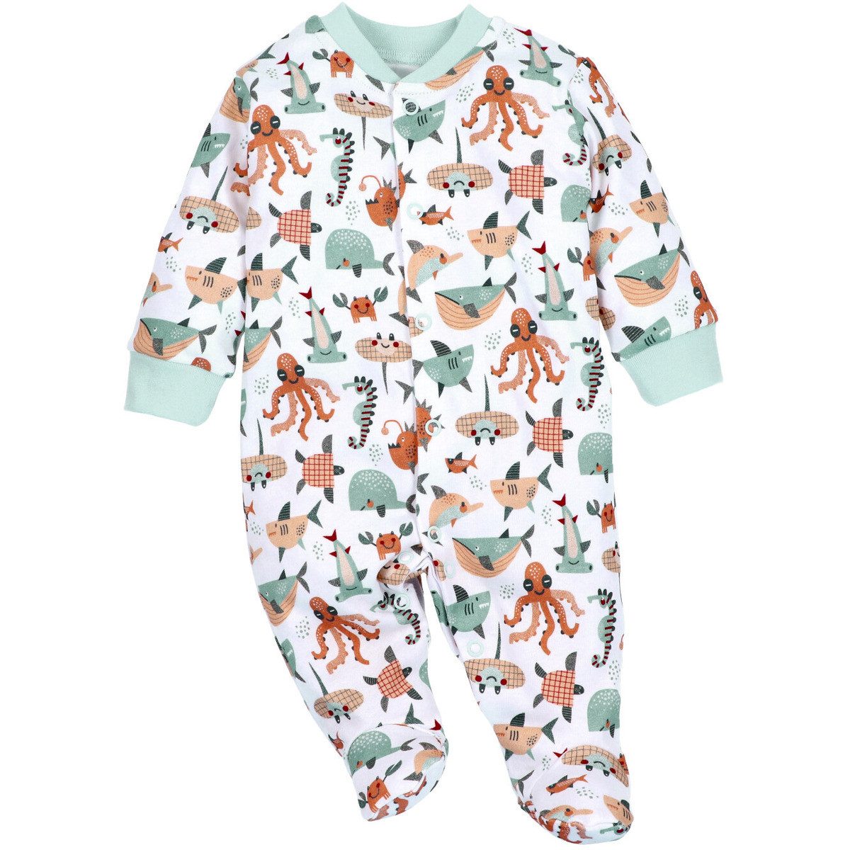 NINI Strampler Meerestiere Unisex Kinder Einteiler, Overall, Babyanzug, Babyoverall, Babyanzug