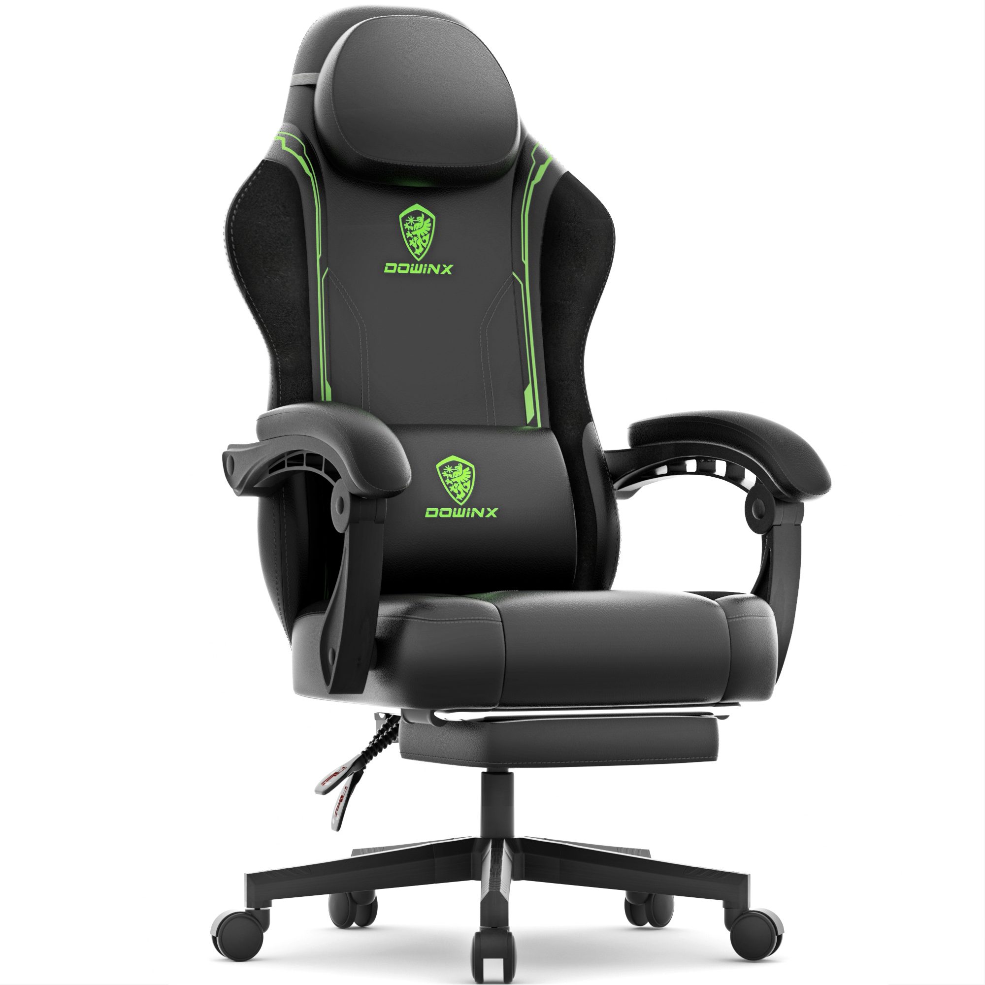 Dowinx Gaming-Stuhl Ergonomischer Gaming Sessel, Racing Gamer Stuhl mit Lendenwirbelstütze, PC-Stuhl Verbreiterte Rückenlehne