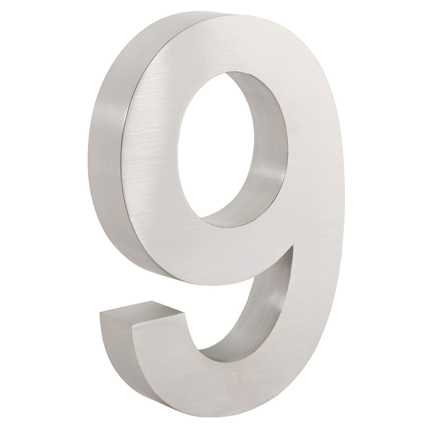 Zelsius Hausnummer Edelstahl Hausnummer „9“, 13 x 20 cm, silber