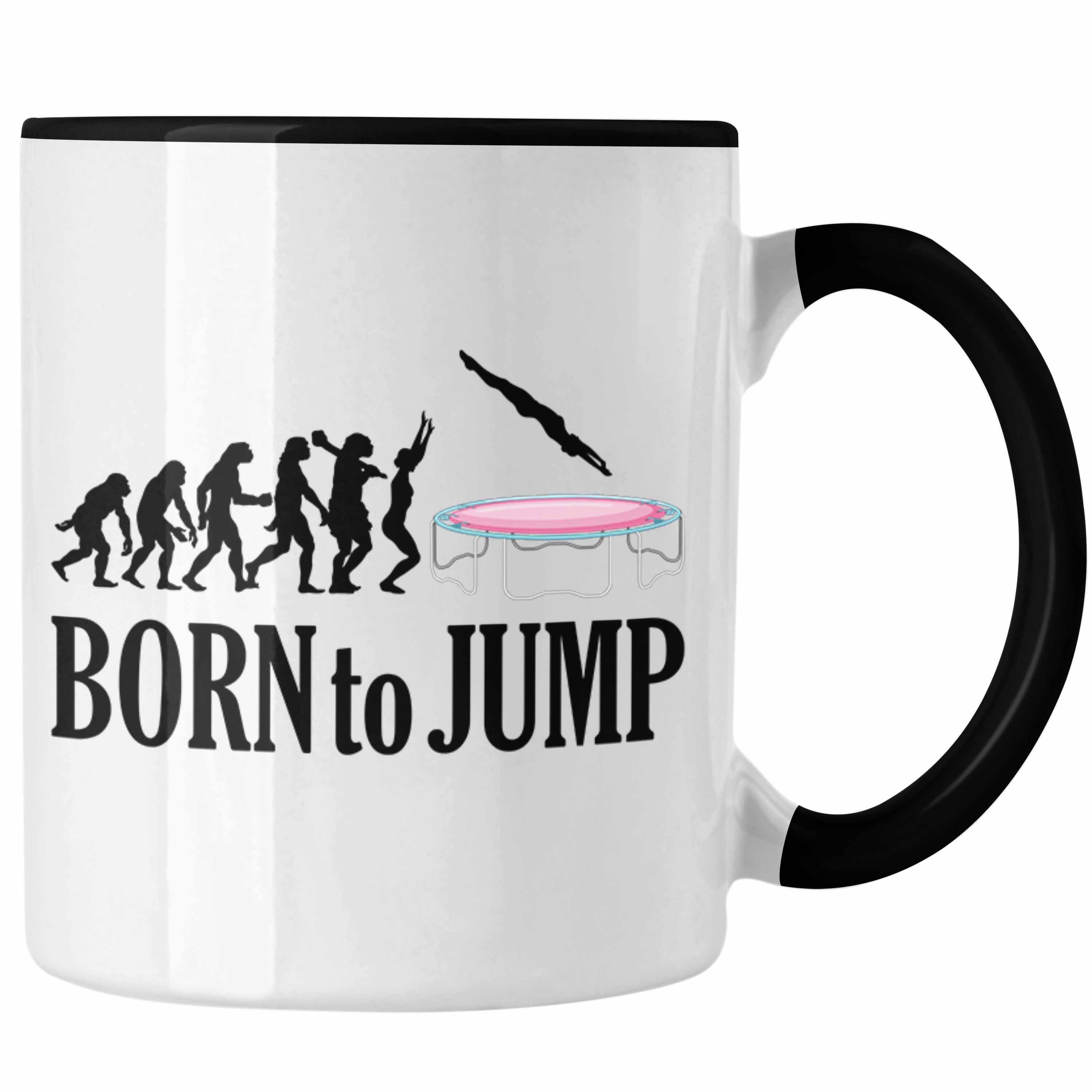 Born Frauen Tasse Tasse To Schwarz Jump Trendation Trampolin Mädchen Fitness Geschenk