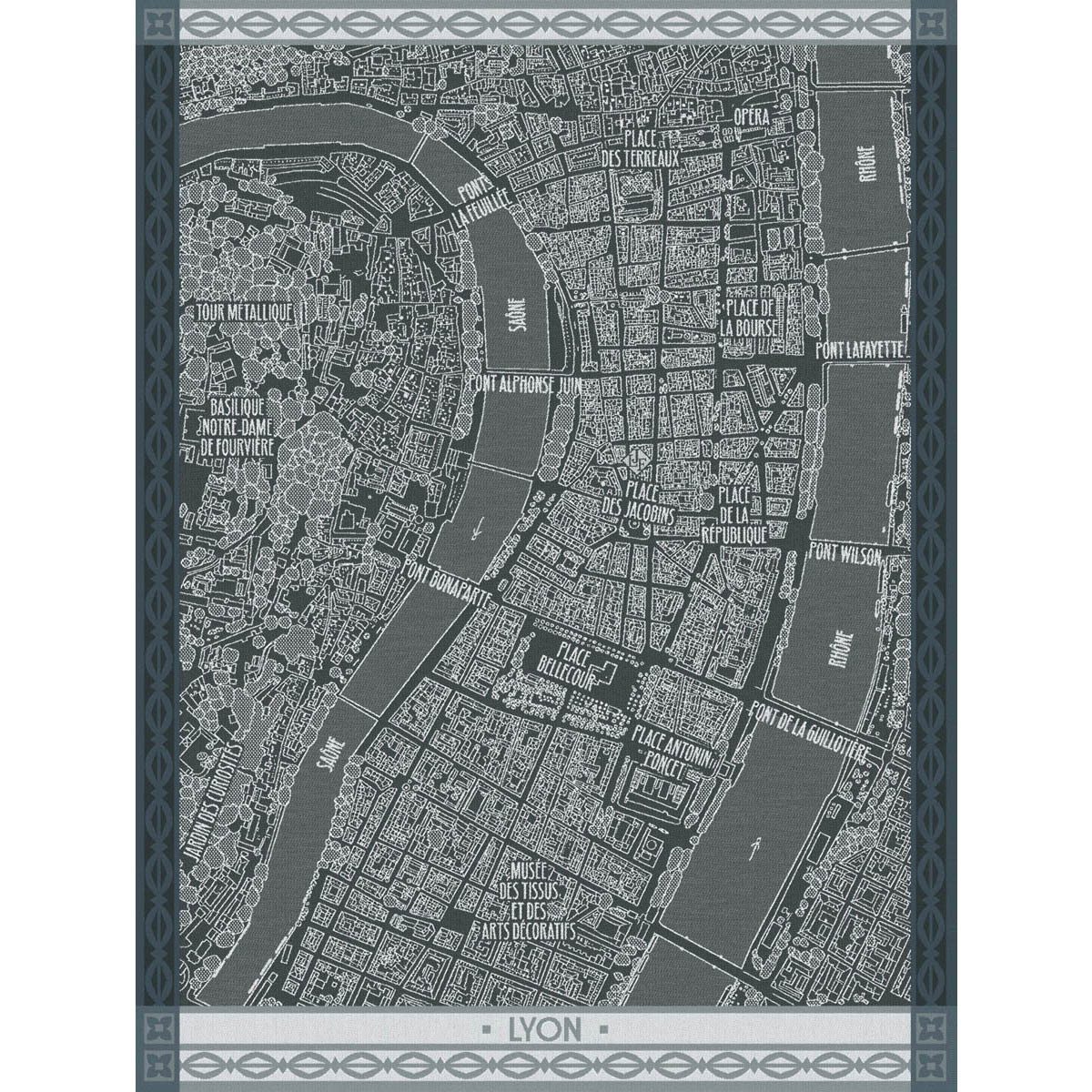 Le Jacquard Francais Geschirrtuch Geschirrtuch À Vol D'Oiseau Lyon Zinc 60x80 cm, (1-tlg., 1 x Geschirrtuch), jacquard-gewebt