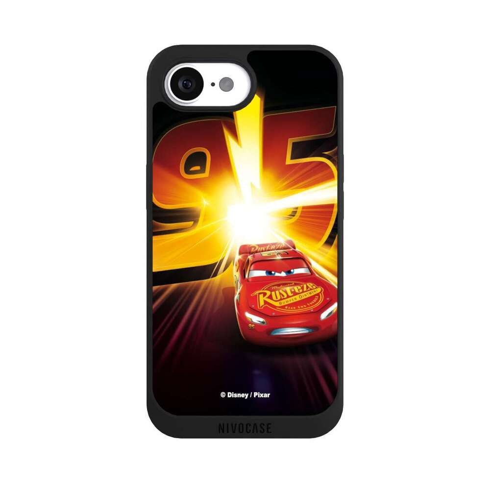 NIVOCASE Handyhülle Offizielles Lizenzprodukt Cars Lightning Mcqueen 95 Cars3 Lightning 95, Apple iPhone 16e Handyhülle Hülle NIVOpure Case Schwarz