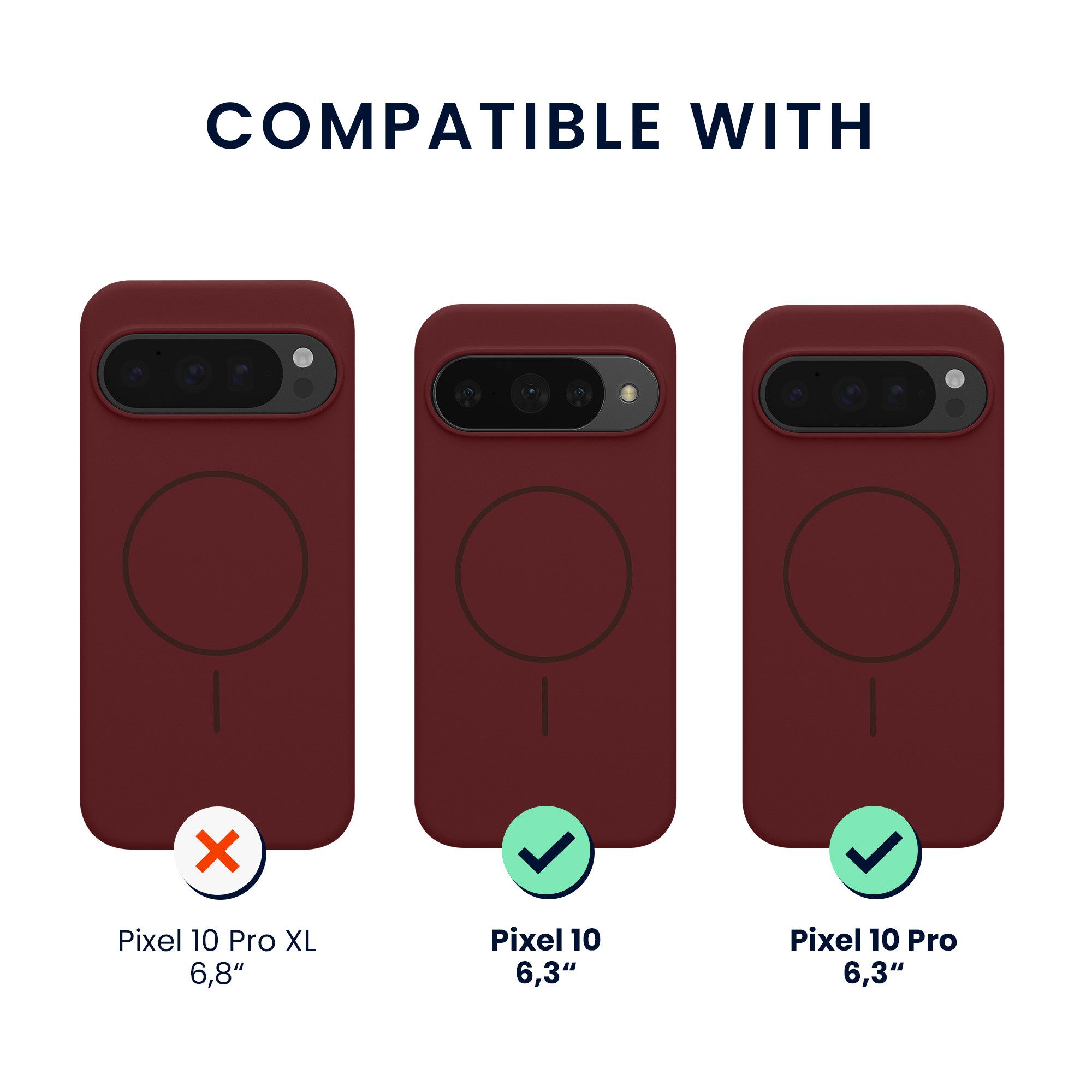 kwmobile Smartphone-Hülle Soft Silikon Case für Google Pixel 10 / Pixel 10 Pro Hülle, magnetische Schutzhülle kompatibel mit MagSafe Cover gummiert – Bild 2 von 5