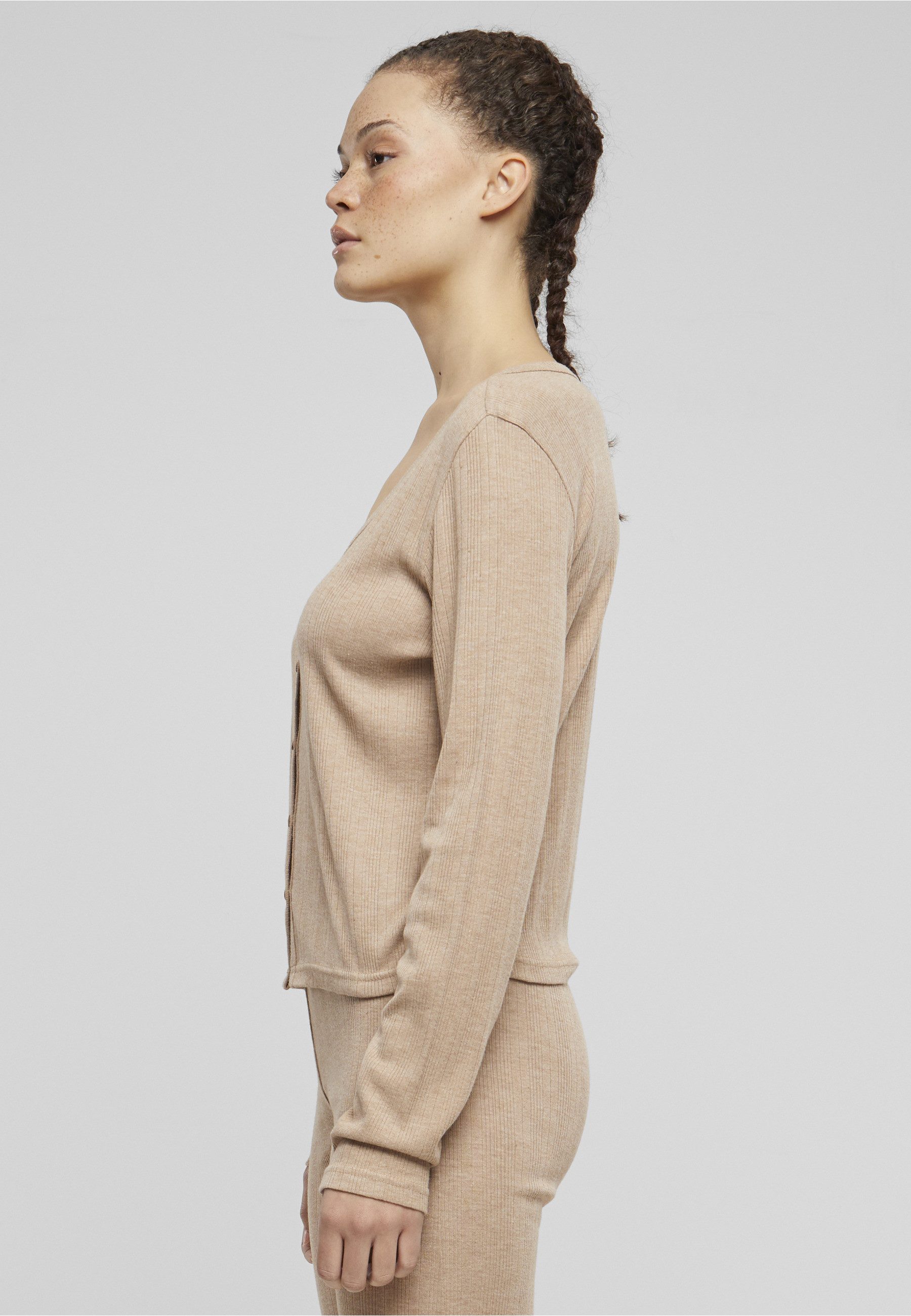 URBAN CLASSICS Strickjacke Urban Classics Ladies Rib Cardigan (1-tlg)