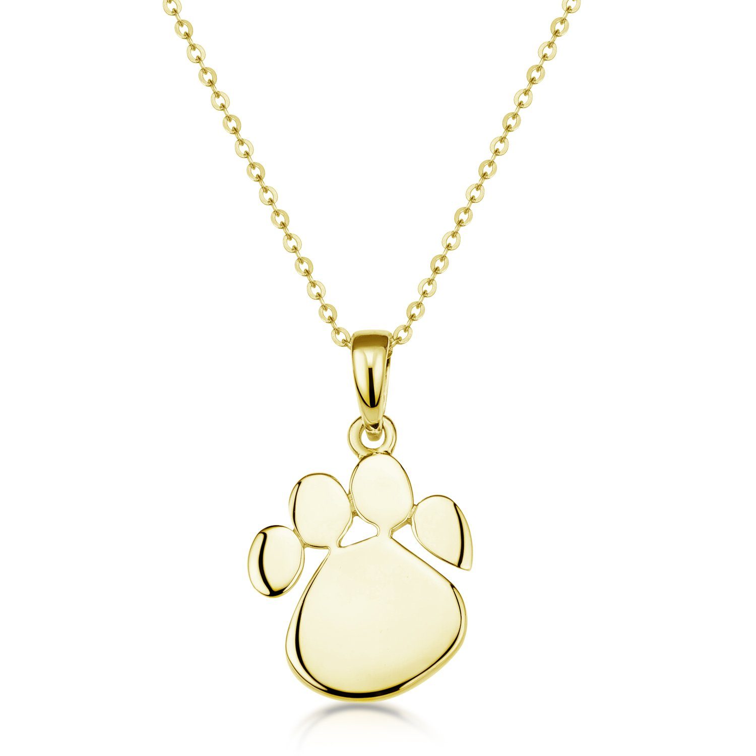 Materia Кулоны Pfote / Hundepfote Gold KA-408, 925 Sterling Silber, vergoldet