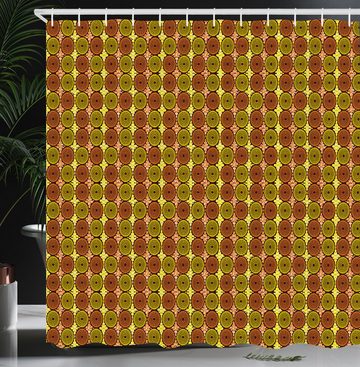 Abakuhaus Duschvorhang Moderner Digitaldruck mit 12 Haken auf Stoff Wasser Resistent Breite 175 cm, Höhe 180 cm, Abstrakt Komplizierte Kreise Blots