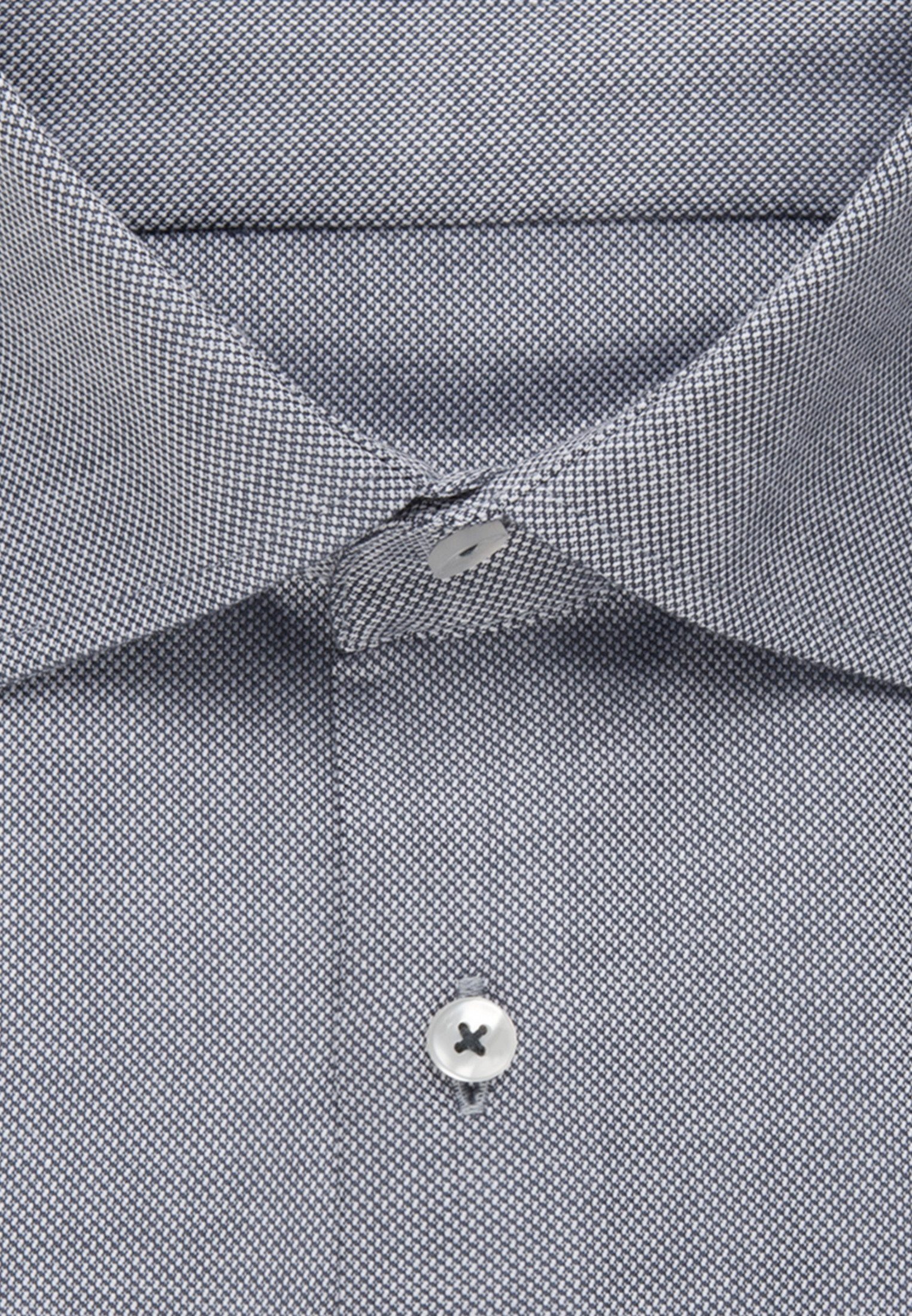 seidensticker Shaped Shaped Uni Grau Langarm Businesshemd Kentkragen