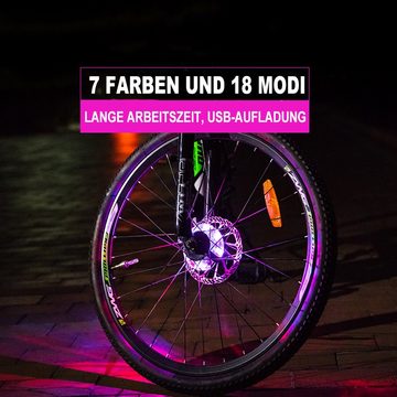 IBETTER LED Lichtleiste Fahrrad-Radnabenlichter, wasserdichte LED-Fahrradspeichenlichter