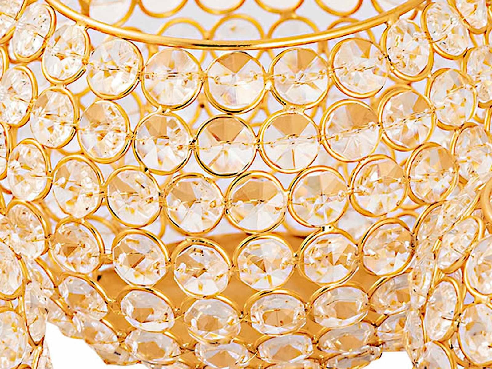 Crystal Kerzenhalter Windlicht Kerzenständer o. Teelichthalter 3-teilig Set gold Casamia