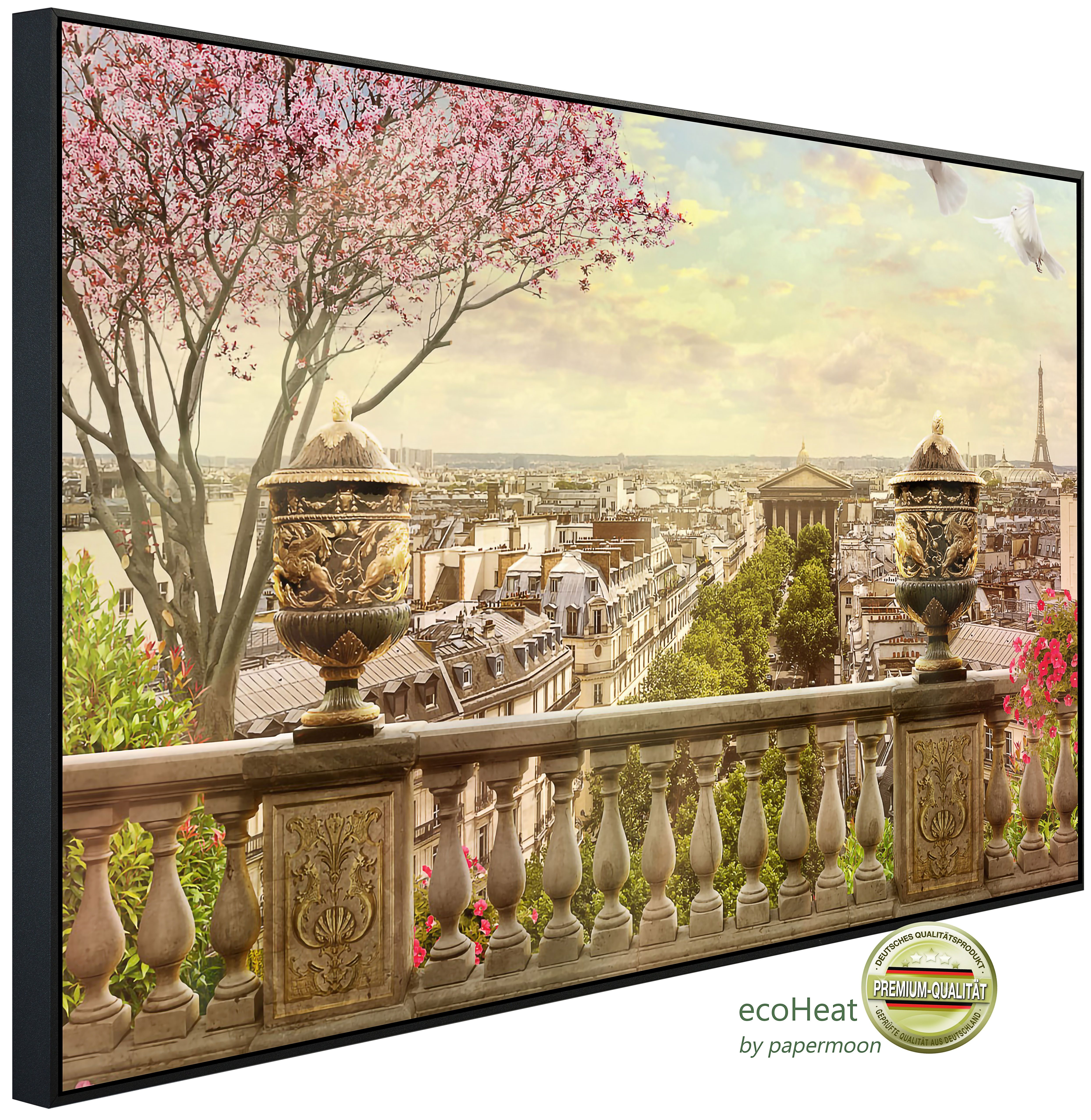 Papermoon Infrarotheizung INFRAROT-BILD-HEIZUNG, Paris Terasse, TÜV-Rheinland/GS zertifiziert, angenehme Strahlungswärme