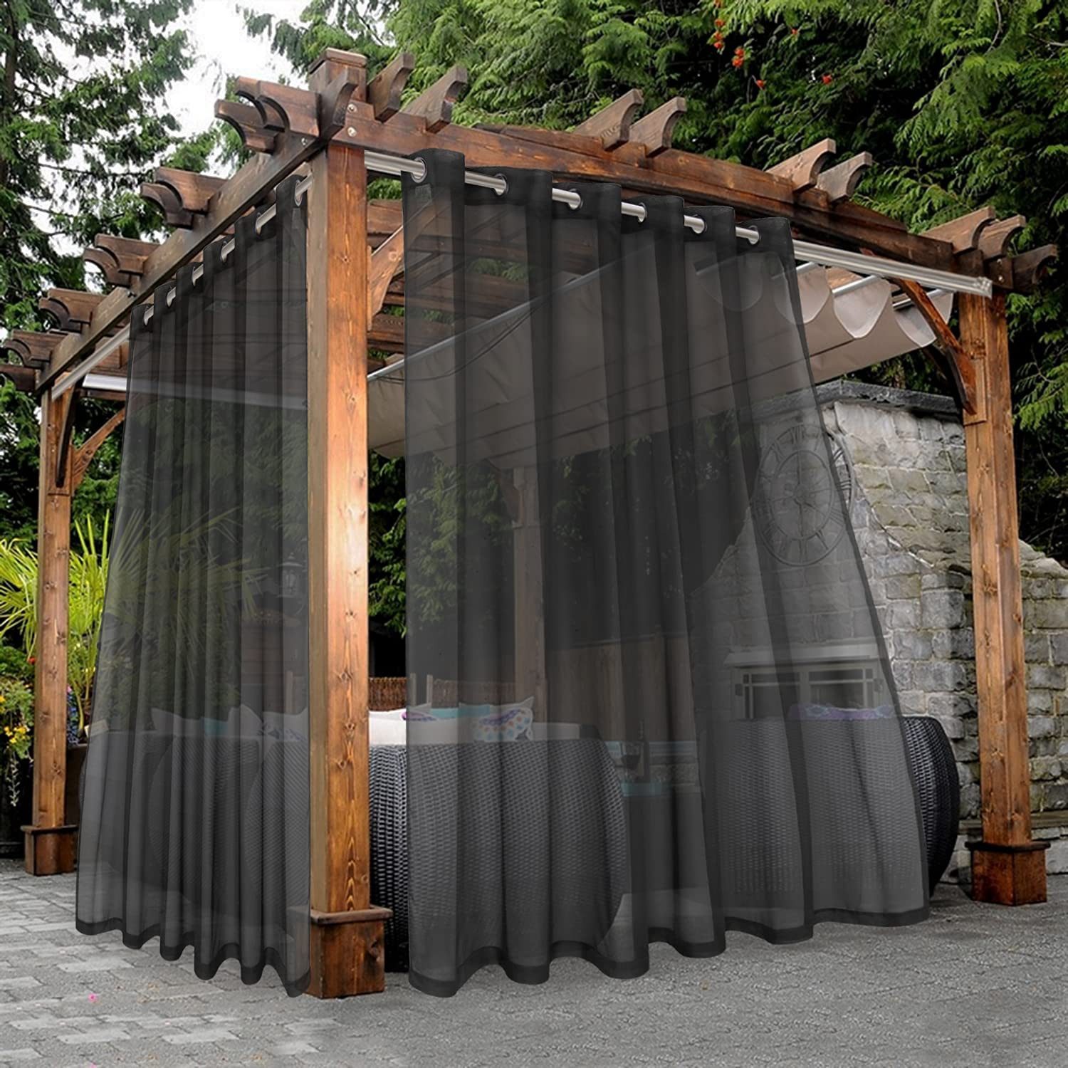 Kaket Outdoorgardine Wasserdichte Outdoor-Vorhänge, Transparente Gardinen günstig online kaufen