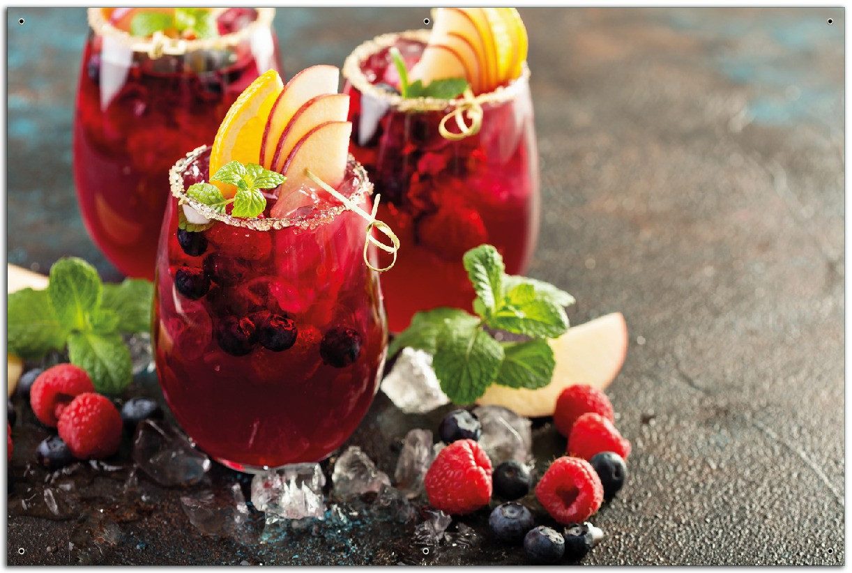 Wallario Sichtschutzzaunmatten Sommerlicher Wildbeerencocktail