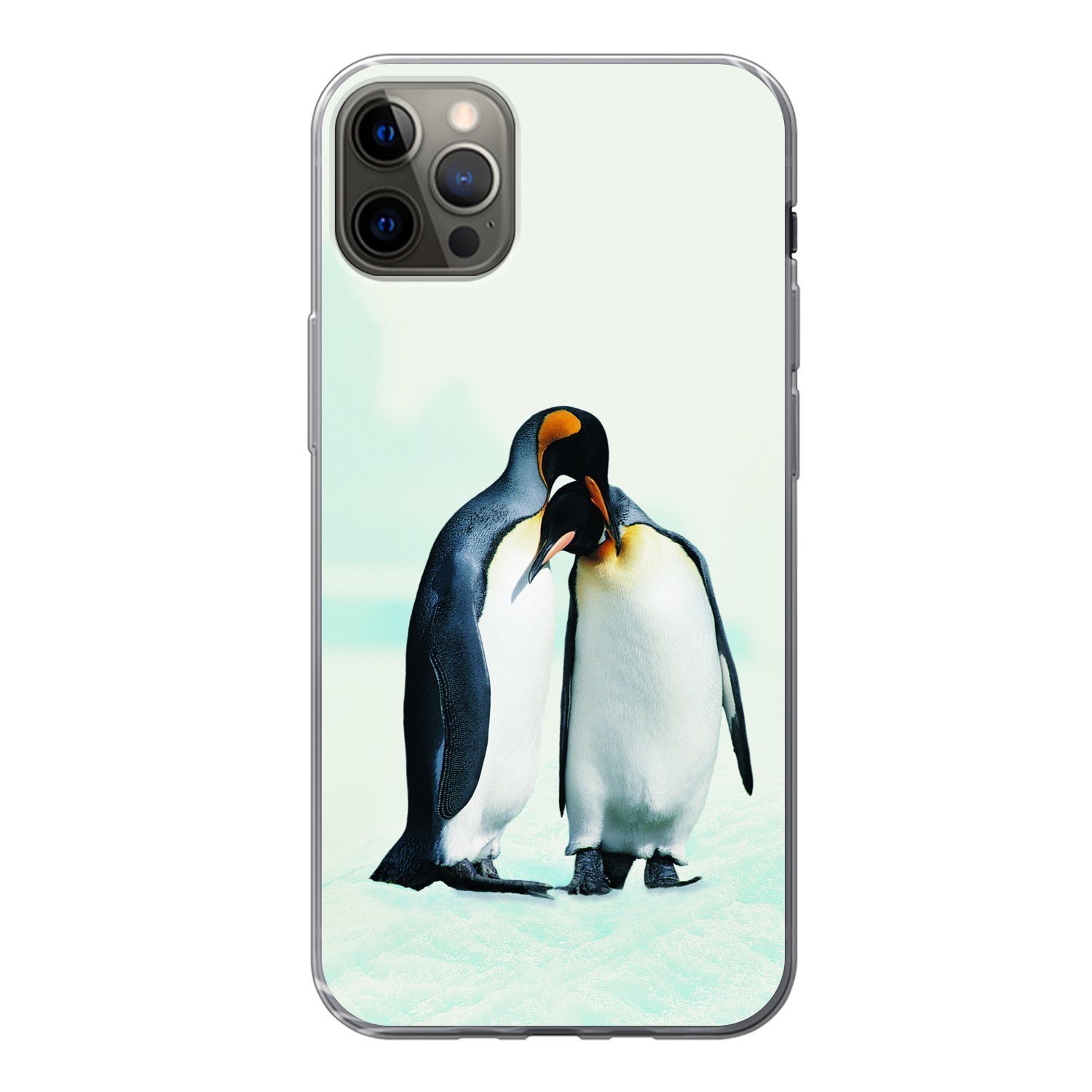 MuchoWow Handyhülle für Apple iPhone 13 Pro Max Pinguine - Schnee - Familie, Smartphone-Bumper, Print, Handy Schutzhülle Dünn