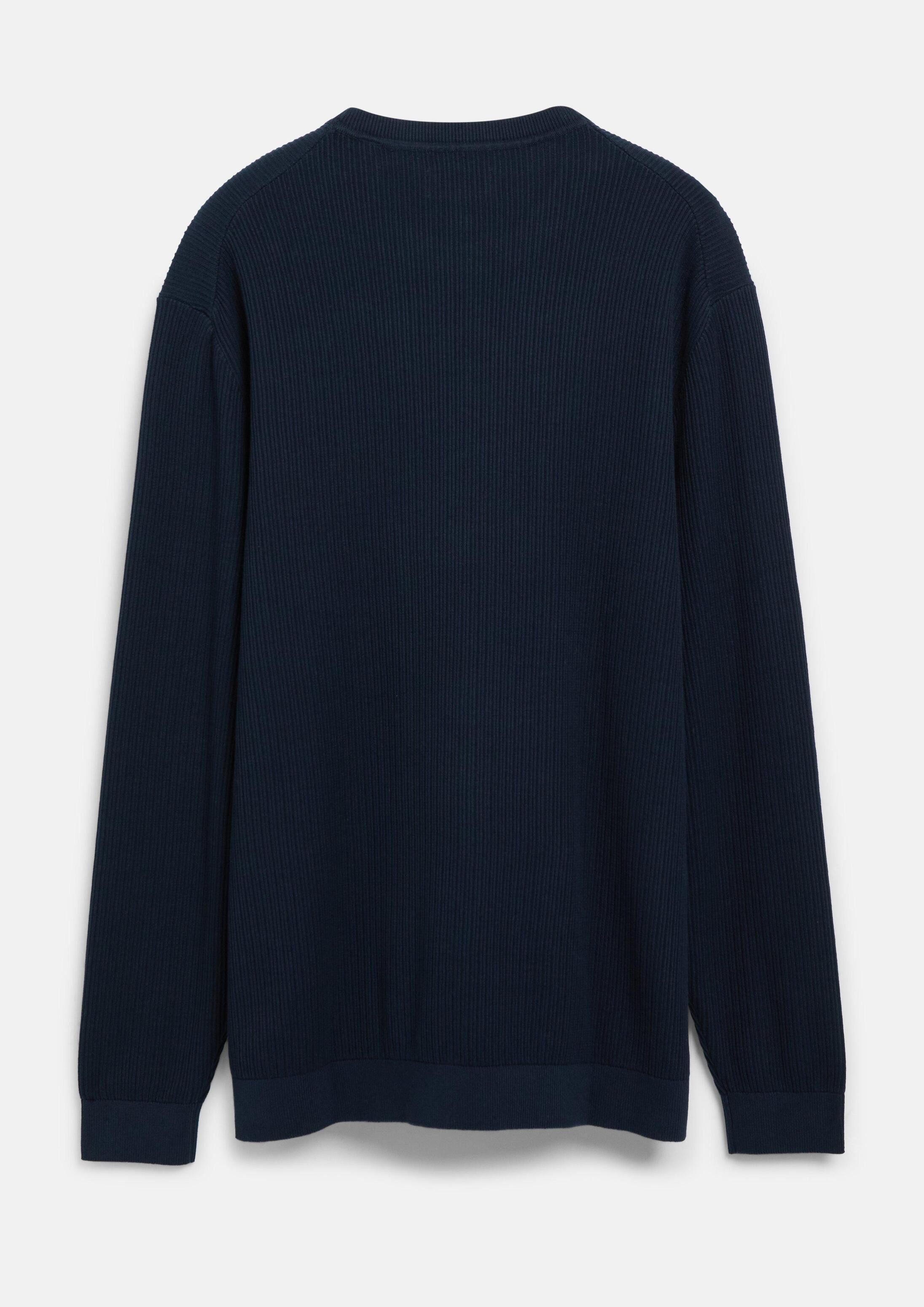 s.Oliver Longpullover Strickpullover Baumwollpullover mit Rippstruktur