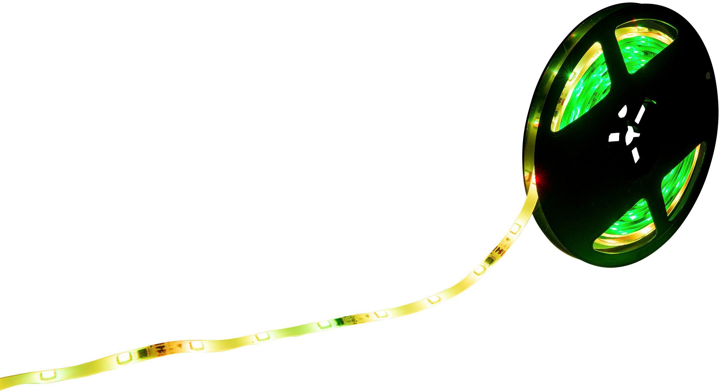 näve LED-Streifen Stripe, 1-flammig, LED Stripe RGB, 5m, Infrarot-Fernbedienung, IP20, Dimmbar, 19W
