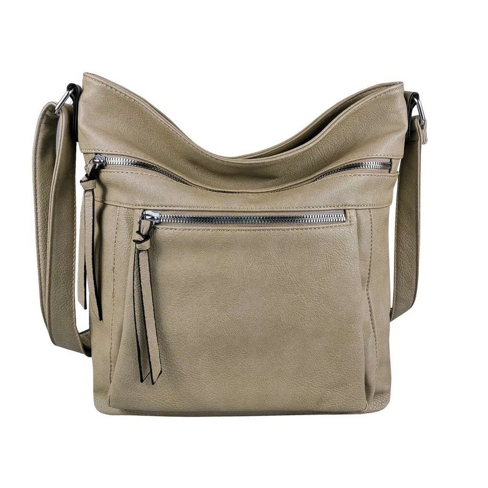 ITALYSHOP24 Schultertasche »Damen Tasche Shopper Crossbody«, als Handtasche, Umhängetasche, Hobo Bag tragbar
