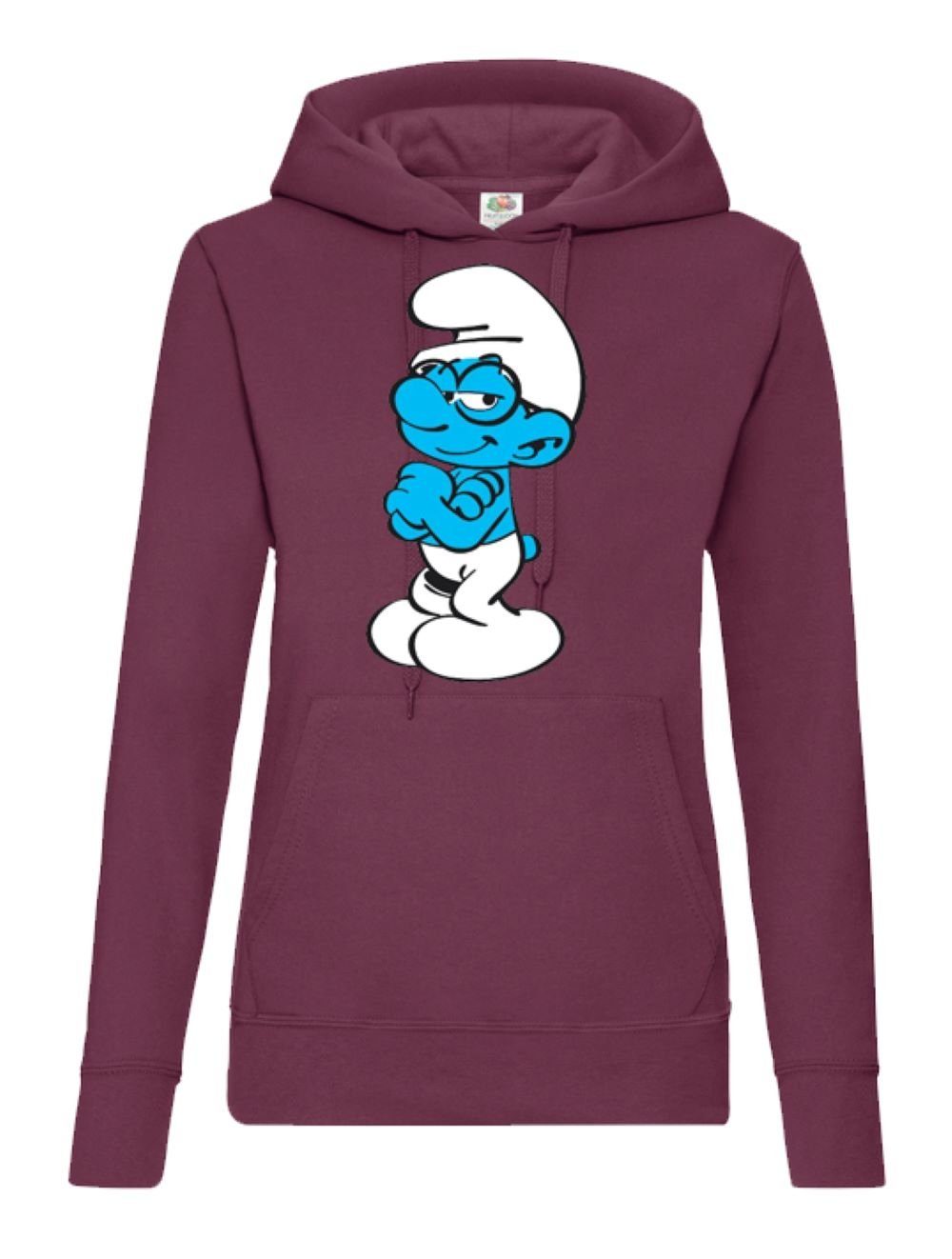 Blondie & Brownie Hoodie Damen Schlaubi Schlumpf Schlümpfe Schlumpfine mit Kapuze