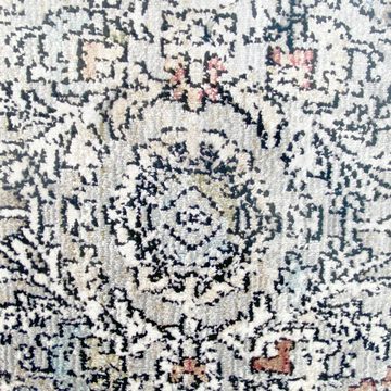 Teppich Abstrakt orientalischer Seidenoptikteppich grau-orange, Carpetia, rechteckig, Höhe: 7 mm