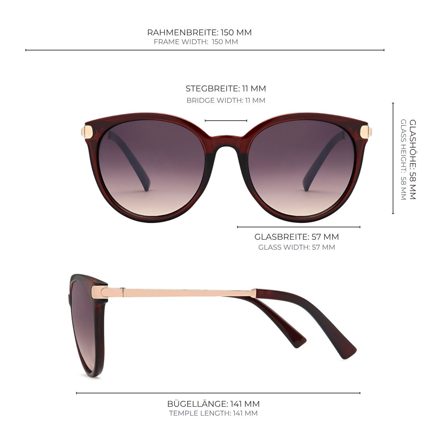 styleBREAKER Sonnenbrille Cat-Eye Sonnenbrille (1-St) – Bild 4 von 5
