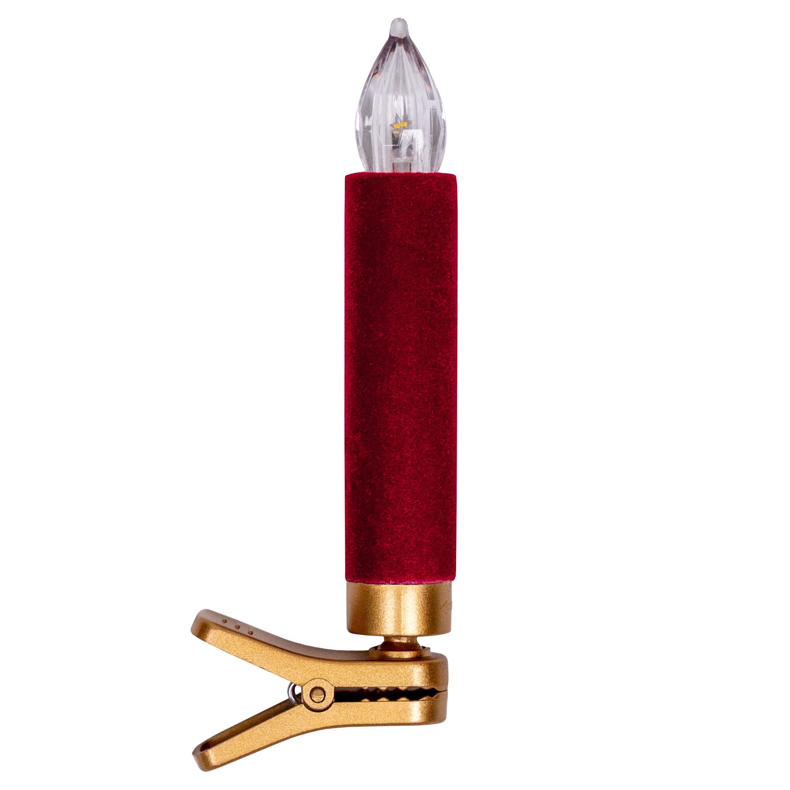 OTTO home LED-Christbaumkerzen 15er kabellose Weihnachtskerzen mit Samtbezug, Timer, Flackerfunktion, kabellos, mit Fernbedienung, Dimm- & …