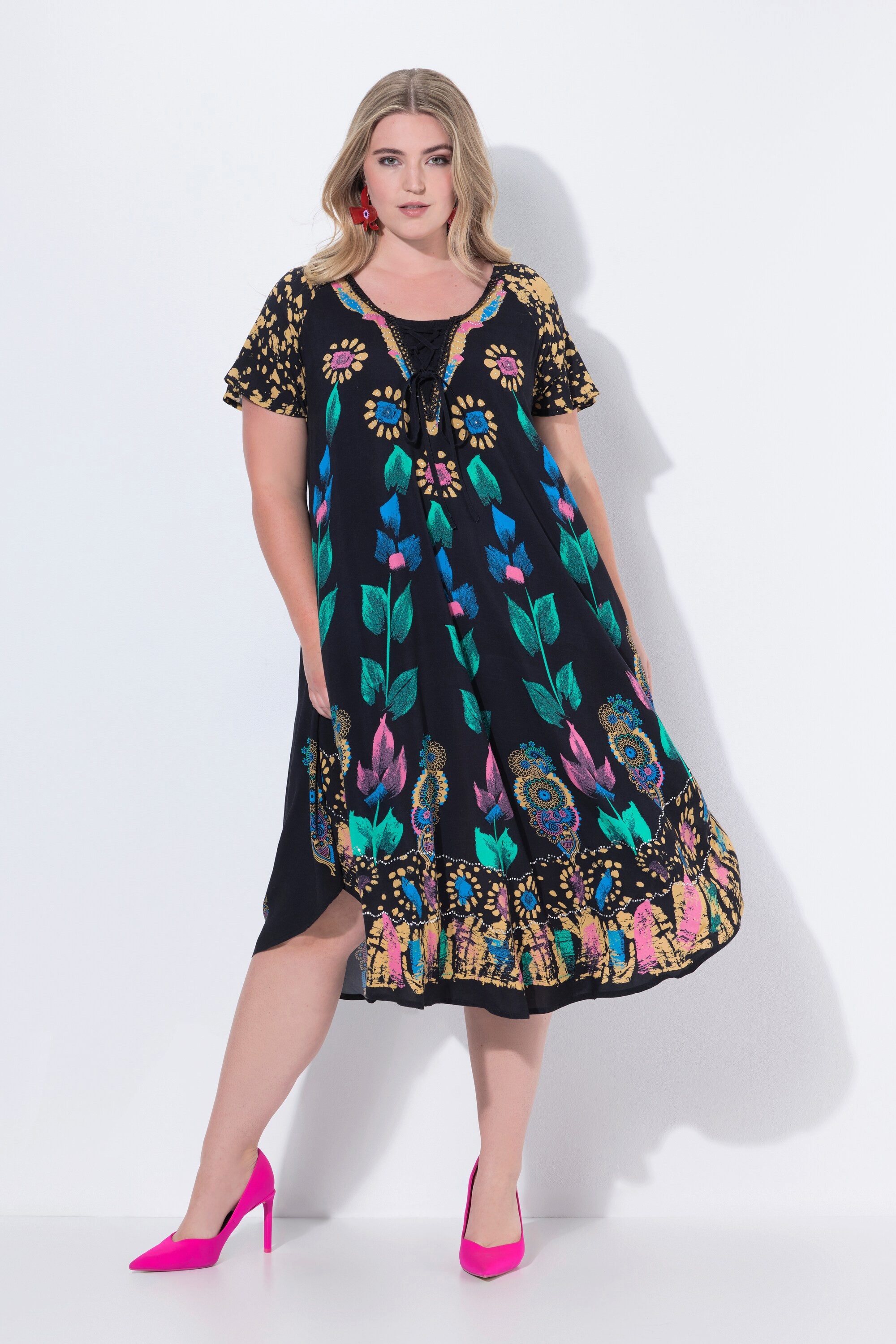 MIAMODA Jerseykleid Kleid A-Linie floraler Mustermix günstig online kaufen