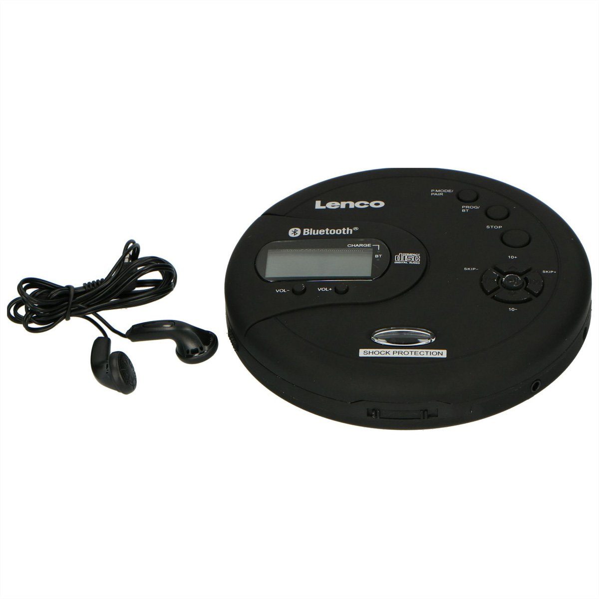 Lenco CD-300 tragbarer CD-Player, kabelloses für Bluetooth Musik-Streaming