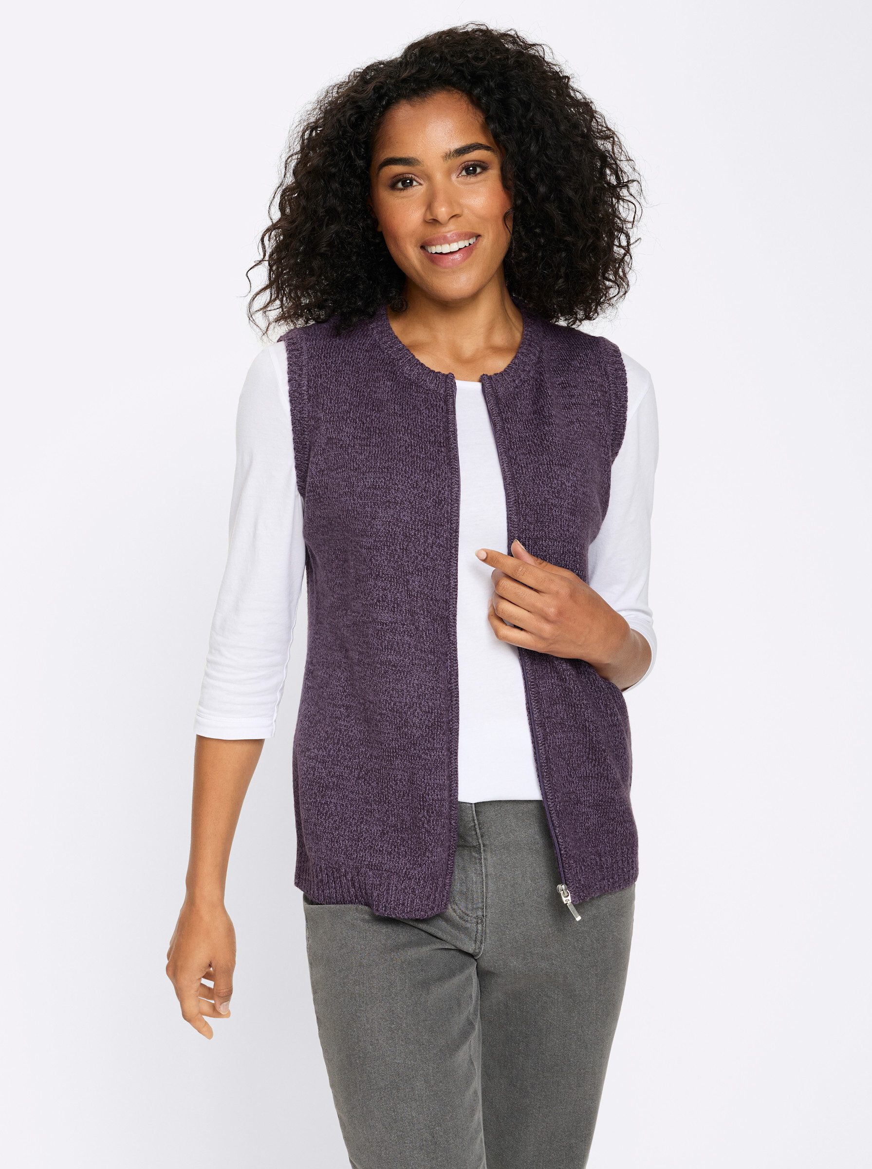 Sieh an! Strickweste Strickweste Ärmellos Jersey