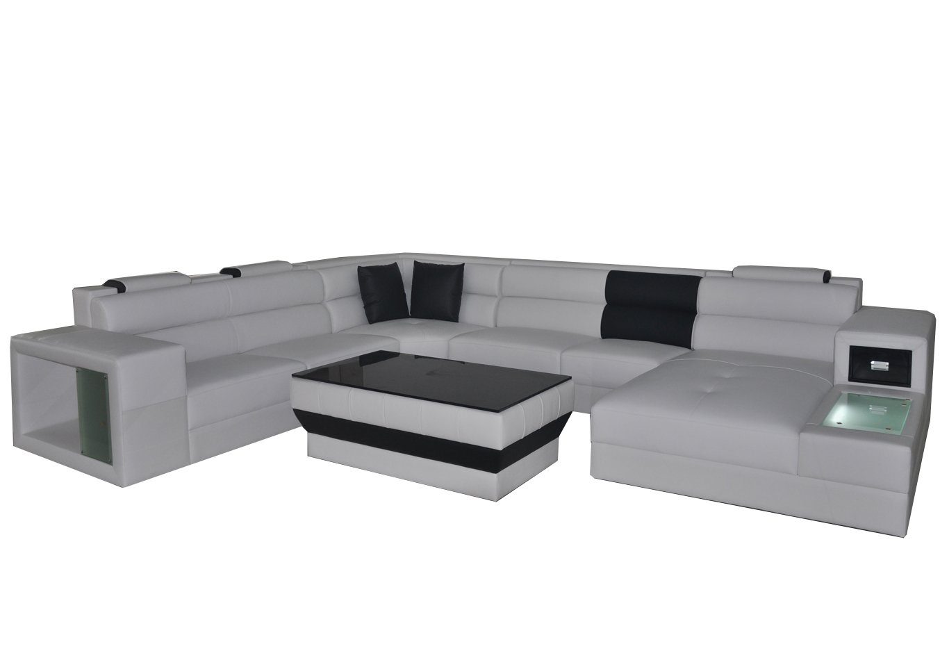 JVmoebel Ecksofa, Ecke Leder Modern XXL Couch Wohnlandschaft Ledersofa Sofa U-Form