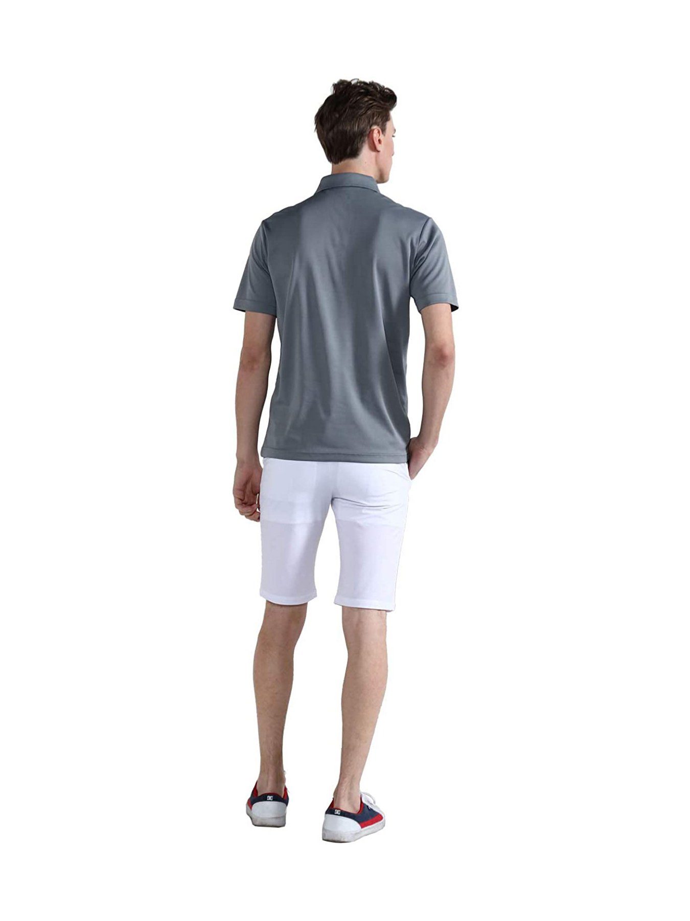 Grau Gemütlich DEBAIJIA Standard Golf Leicht Poloshirt Fit Poloshirt DEBAIJIA Herren Kurzarm
