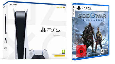 Playstation PS5 Konsole Bundle Disk Laufwerk + God of War Ragnarok Spiel (Bundle)