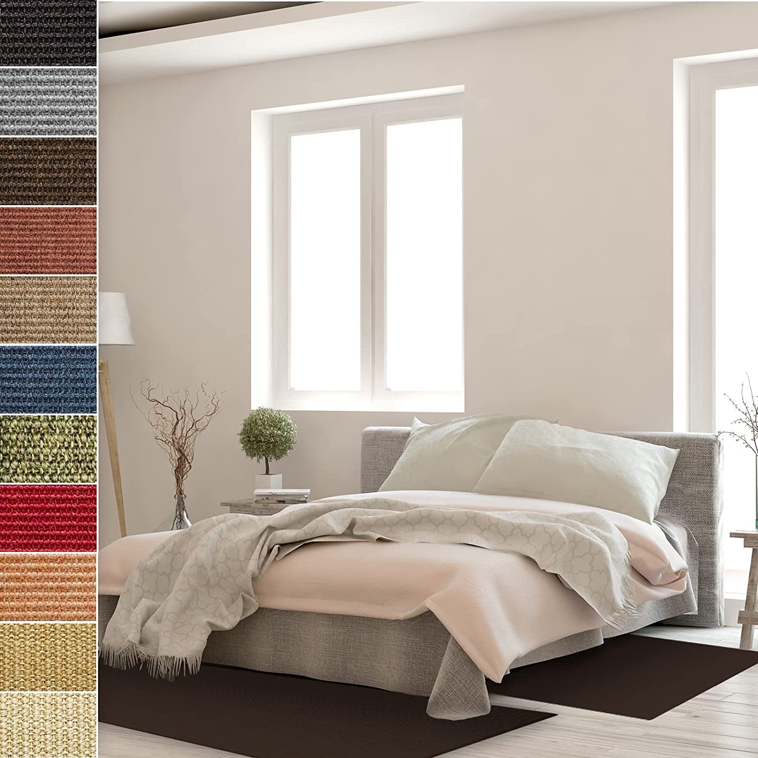 Bettumrandung Sylt, 3 Größen & 10 Farben, Teppichläufer, ideal im  Schlafzimmer Floordirekt, Höhe 6 mm, Sisal
