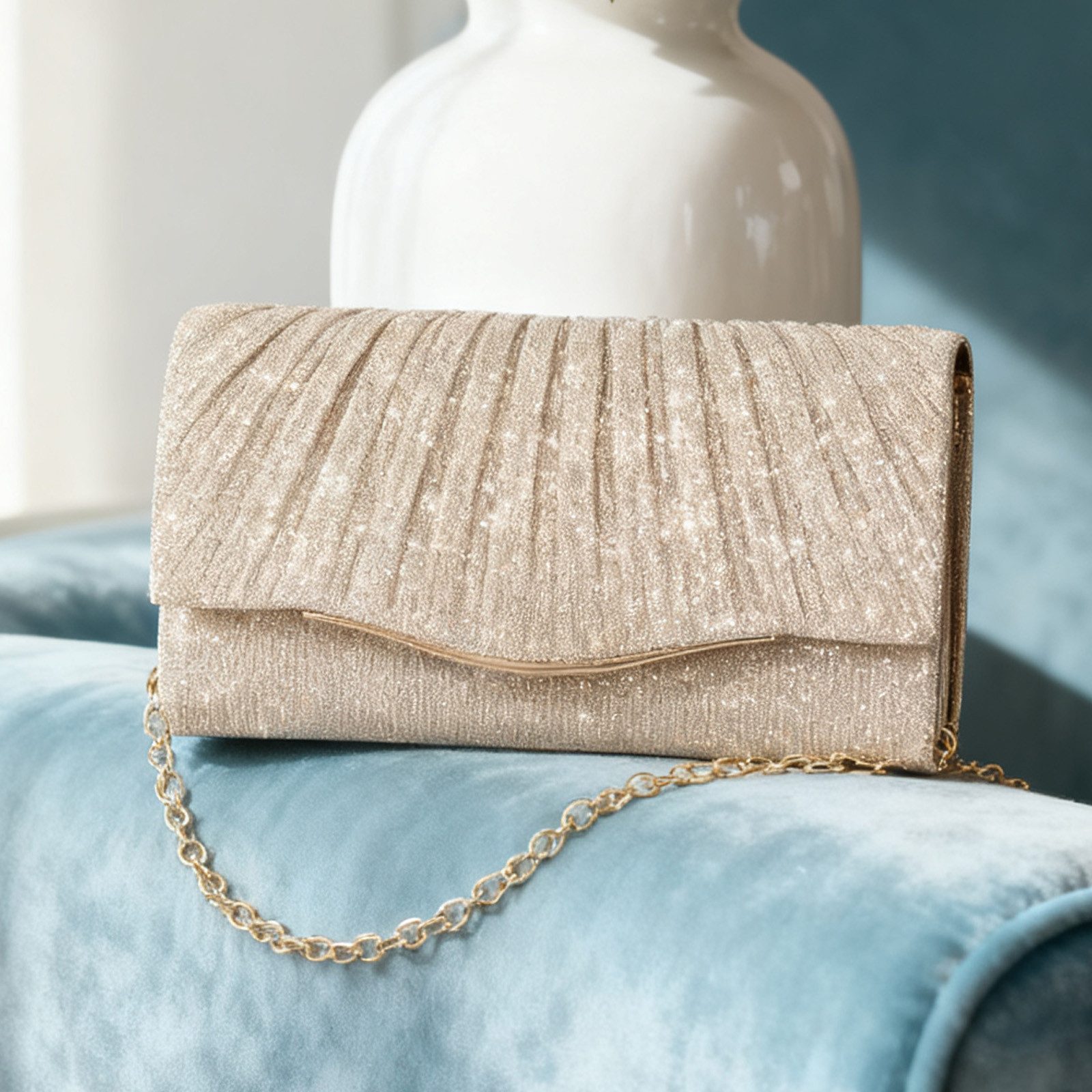 REDOM Abendtasche Pailletten Handtasche Kosmetik-Etui Crossbody (mit Abnehm günstig online kaufen