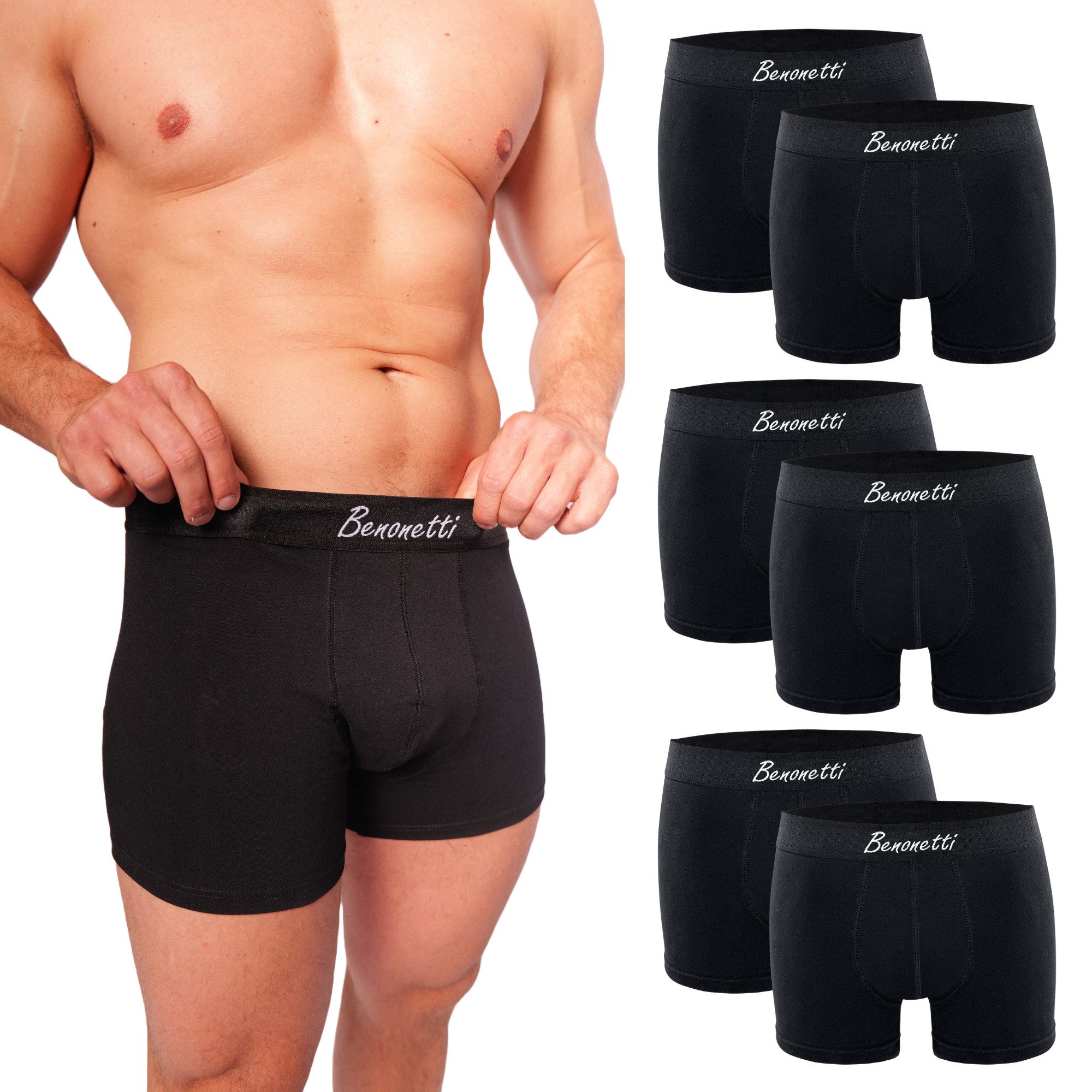 Benonetti Boxershorts weich, langlebig & atmungsaktiv, kein Aufrollen (6-St günstig online kaufen