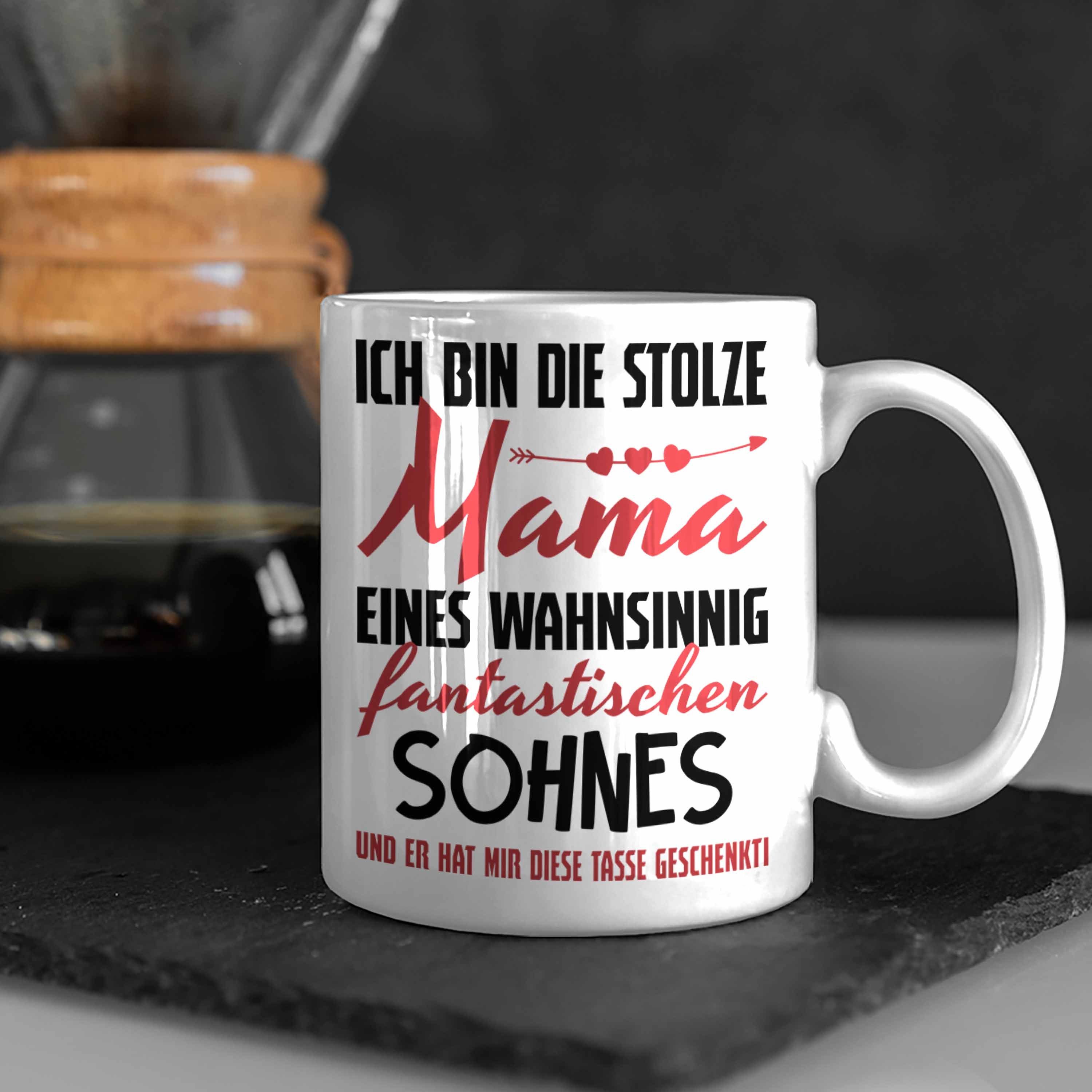 Trendation Tasse Trendation Geschenkidee Geschenk Spruch Kaffeetasse Weiss Mama - Muttertag Tasse von Sohn
