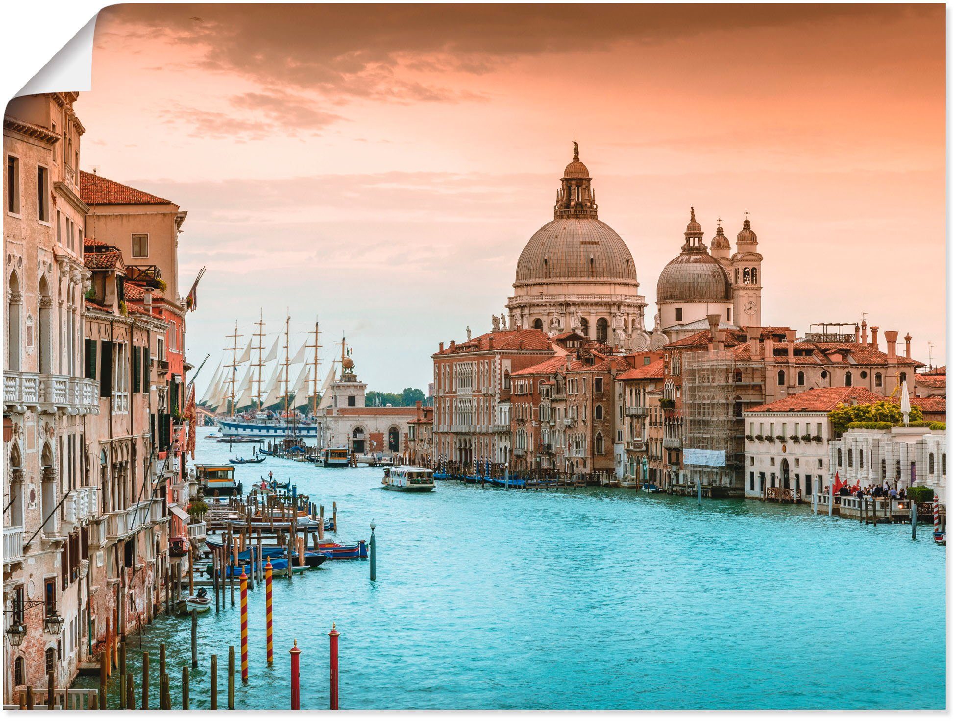 Wandaufkleber Canal Größen St), in Italien Leinwandbild, I, Poster Artland Venedig (1 versch. als oder Wandbild Grande Alubild,