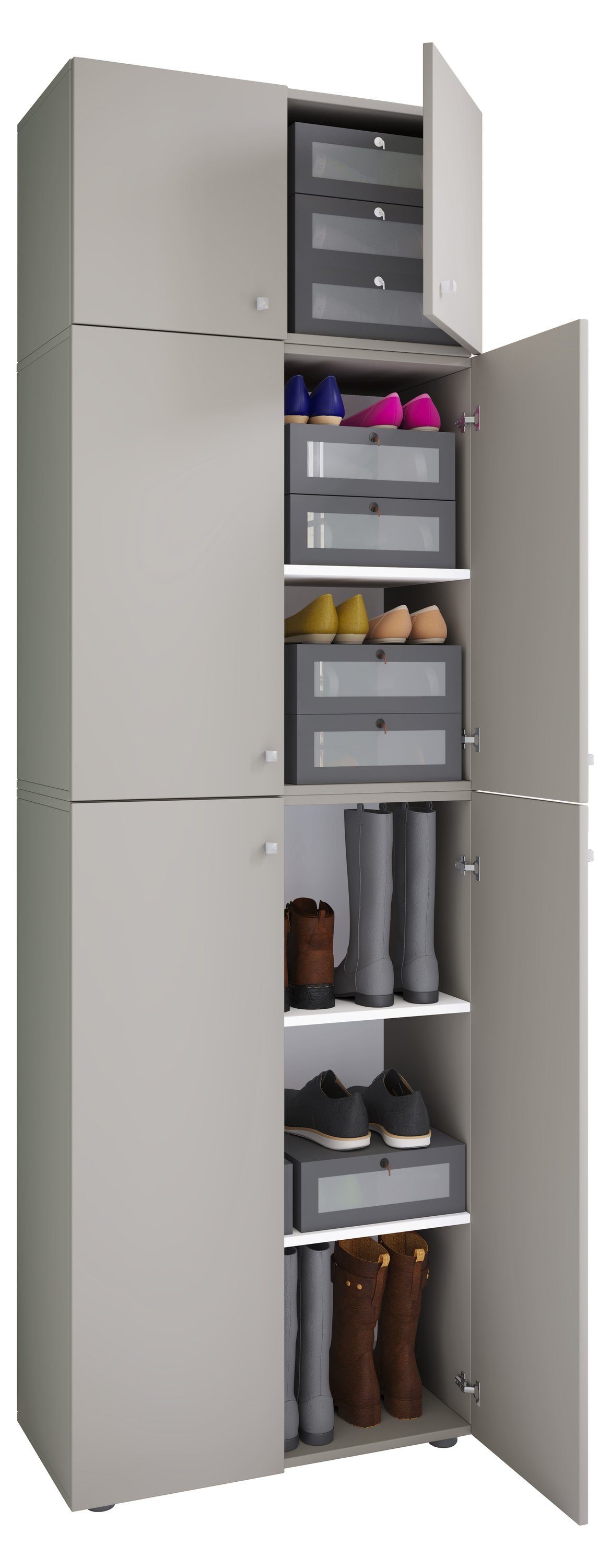 VCM Schuhschrank Schuhkommode Lona H. 223 x B. 70 x T. 39 cm