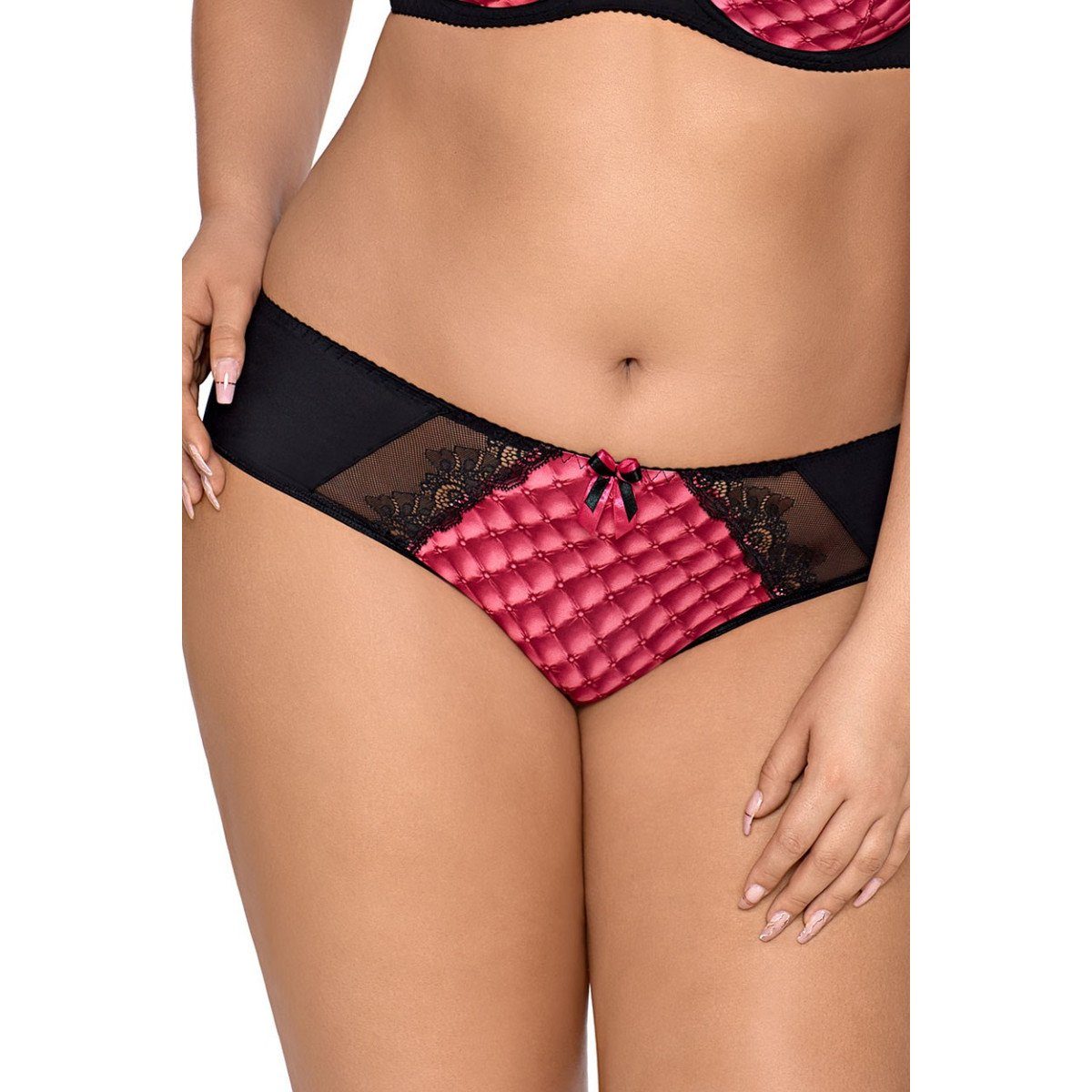 Panty V-8463PS Plus Size panty pink-black - (2XL,3XL,4XL)