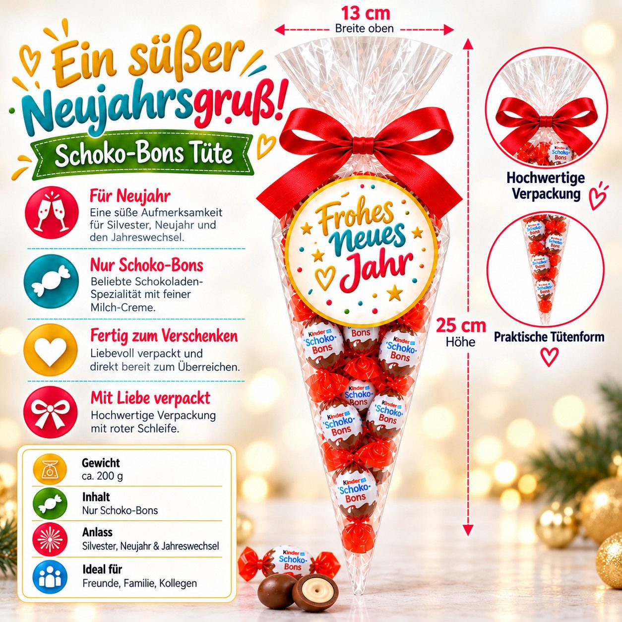 Candy & Bar Schokolade Schoko-Bons-Tüte 200 g – Geschenkidee für viele Anlässe