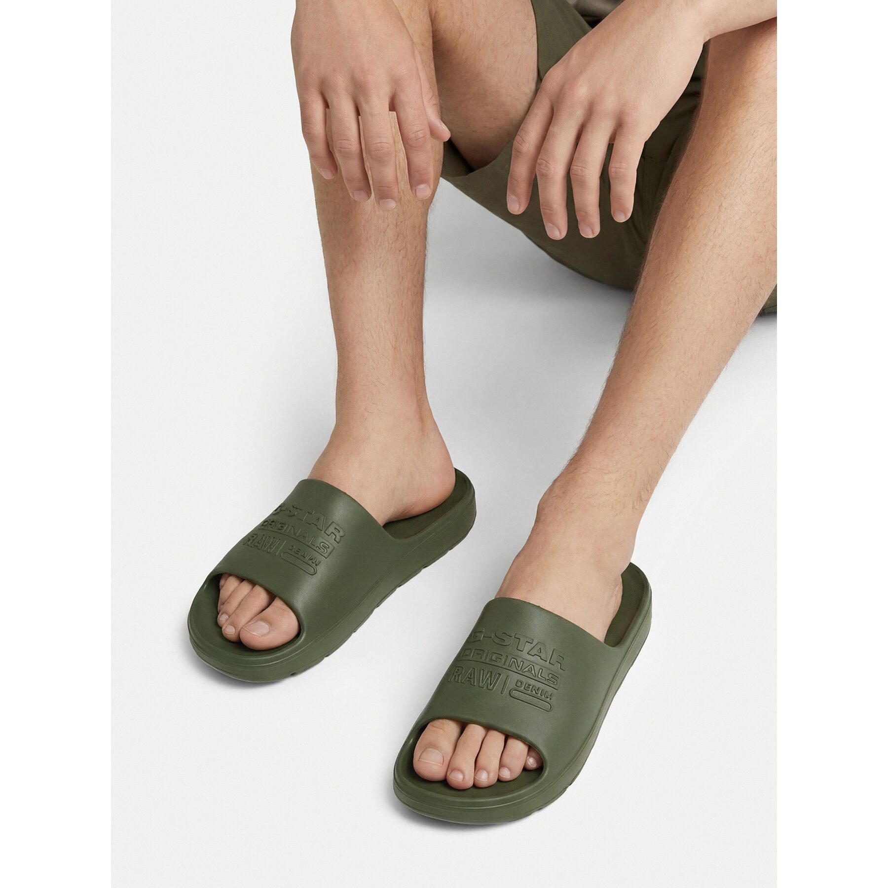 G-STAR G Star Raw Herren-Flip-Flops in Khaki Badepantolette