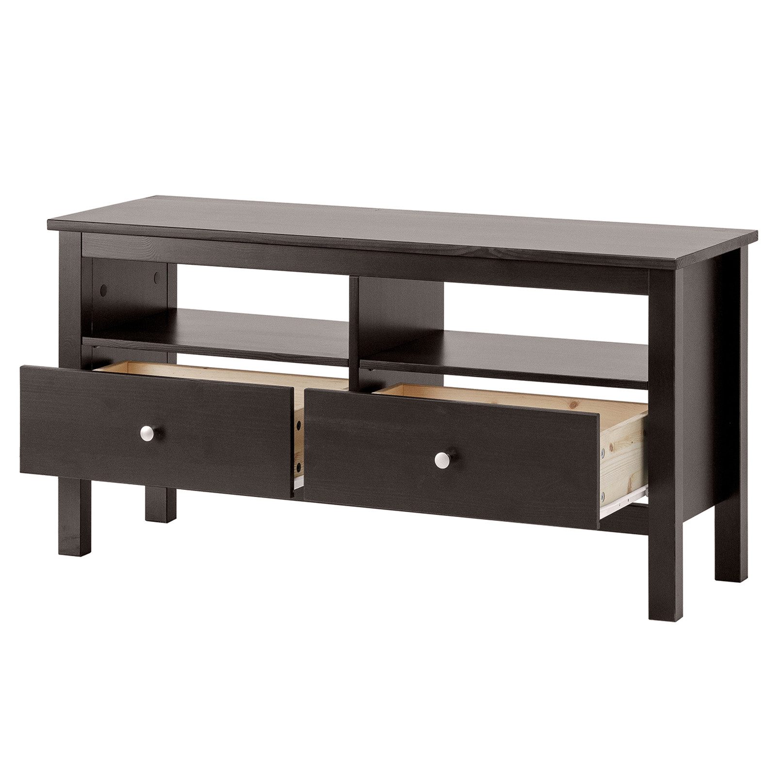 hagge home Lowboard hagge home Vesa, Lowboard Fernsehtisch Kiefernholz massiv 110 x 37 x 55 cm Schwarz