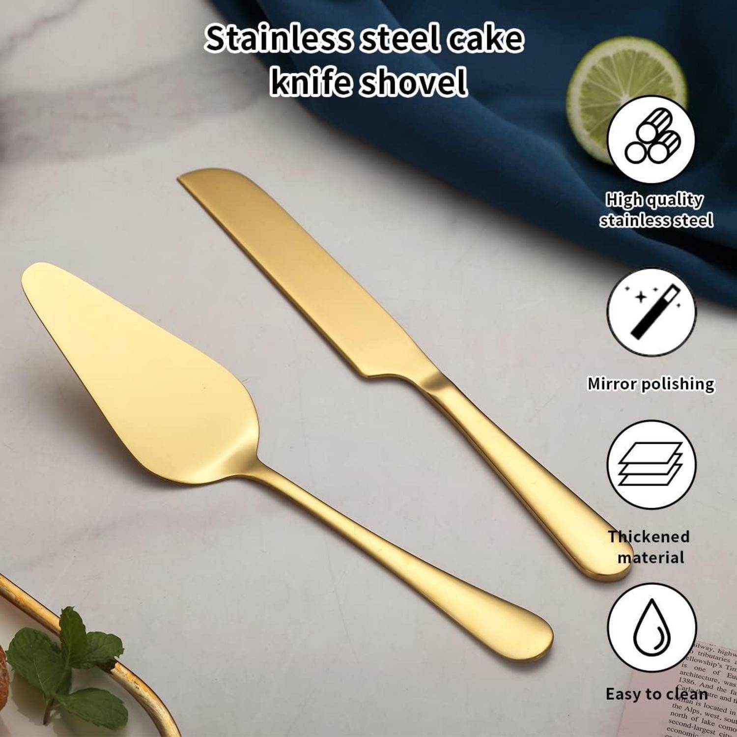 LuxusKollektion Kuchenheber Gold Hochzeits Tortenmesser und Server Set Titan-Vergoldung