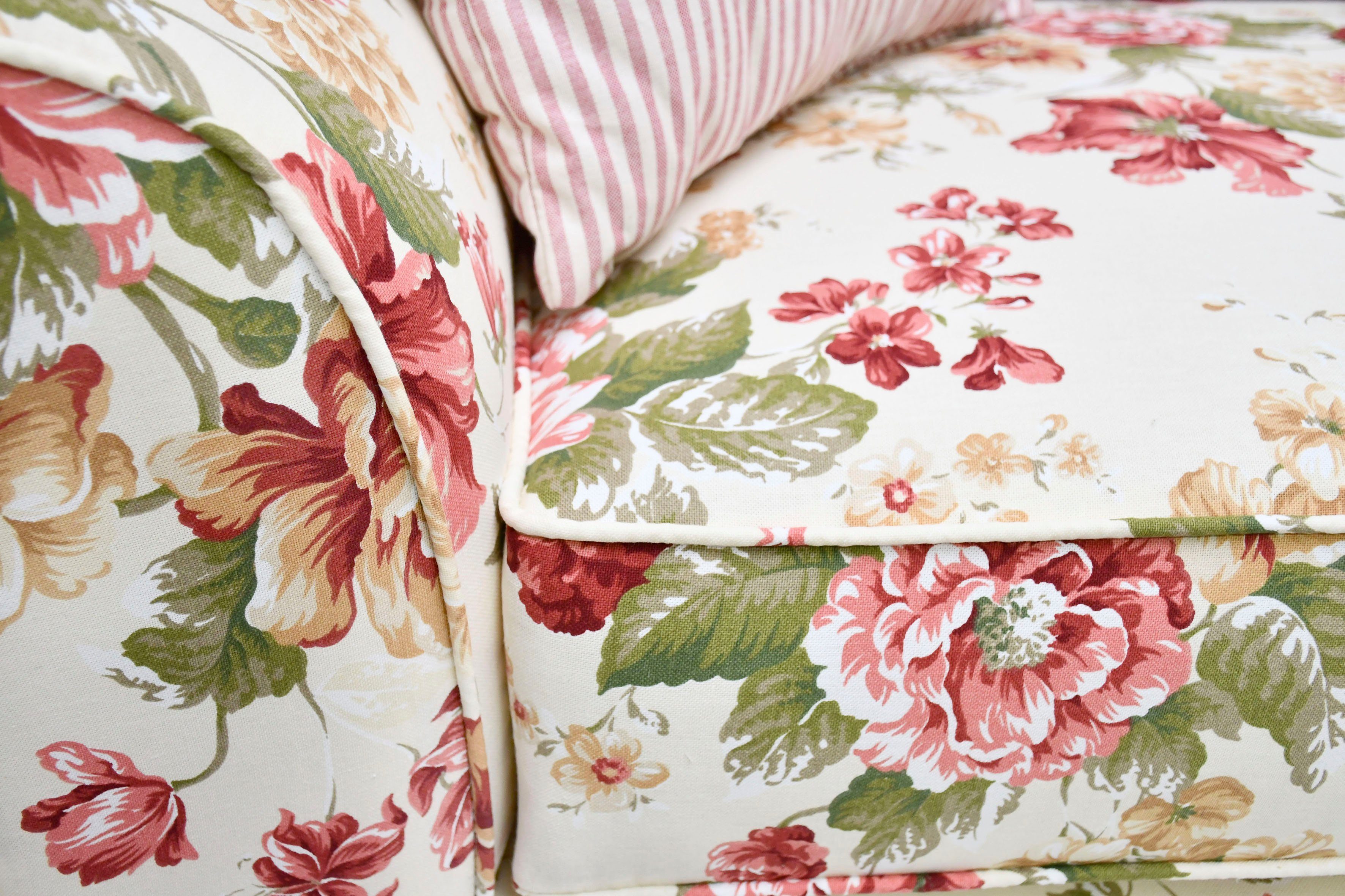 Home affaire 3-Sitzer Laura K, Geblümtes 3-Sitzer Sofa, creme Weiß, 210 x 95 x 97, Sitzhöhe 53